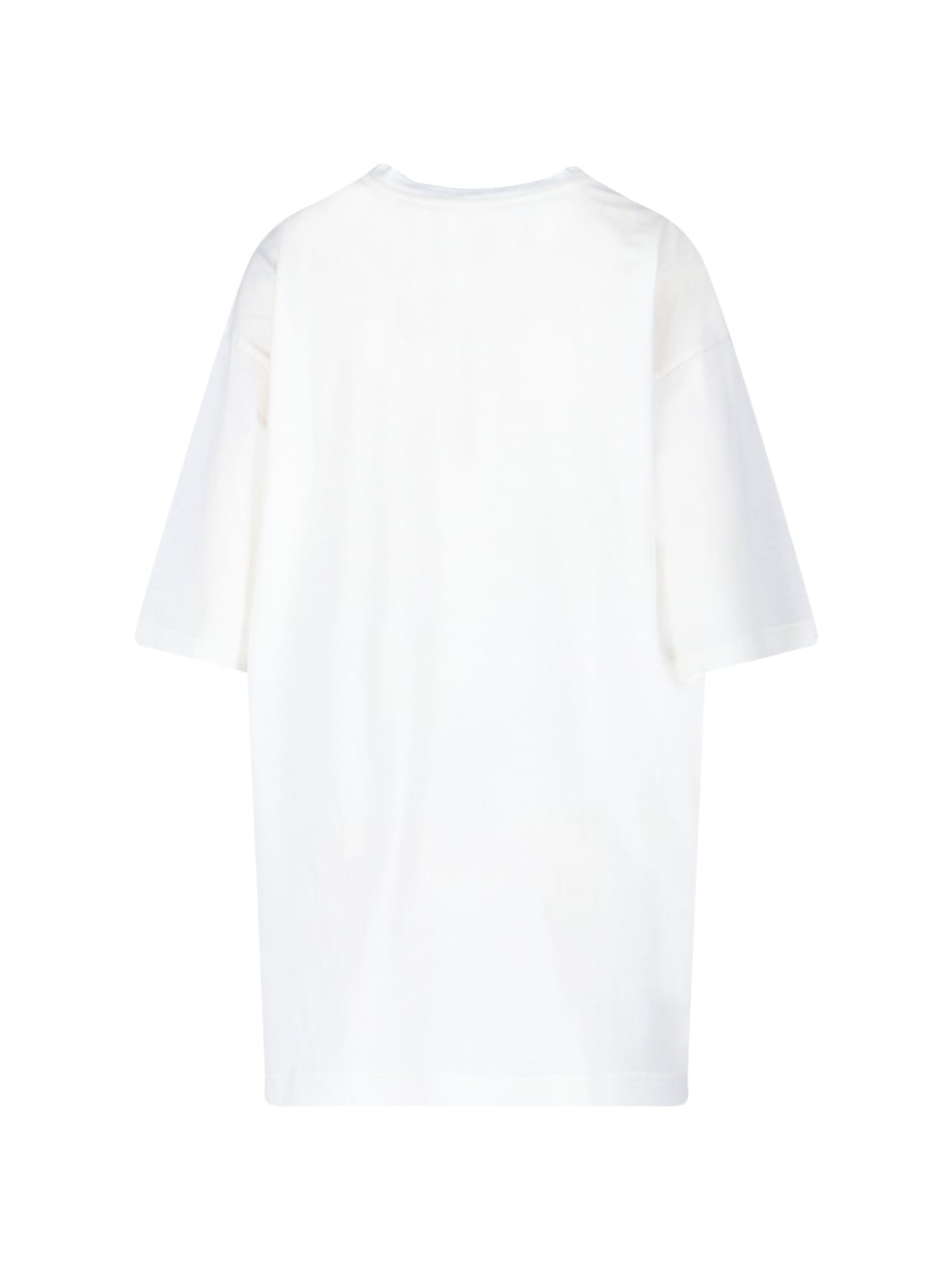 Dolce & Gabbana Women White Crew Neck T-shirt With Maxi Print On The Front In Cotton Woman In White