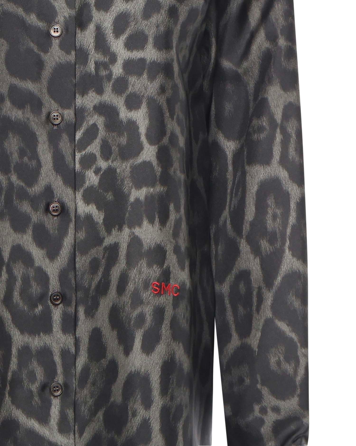 Stella Mccartney Leopard Print Shirt With Classic Collar And Embroidered Detail In Multi