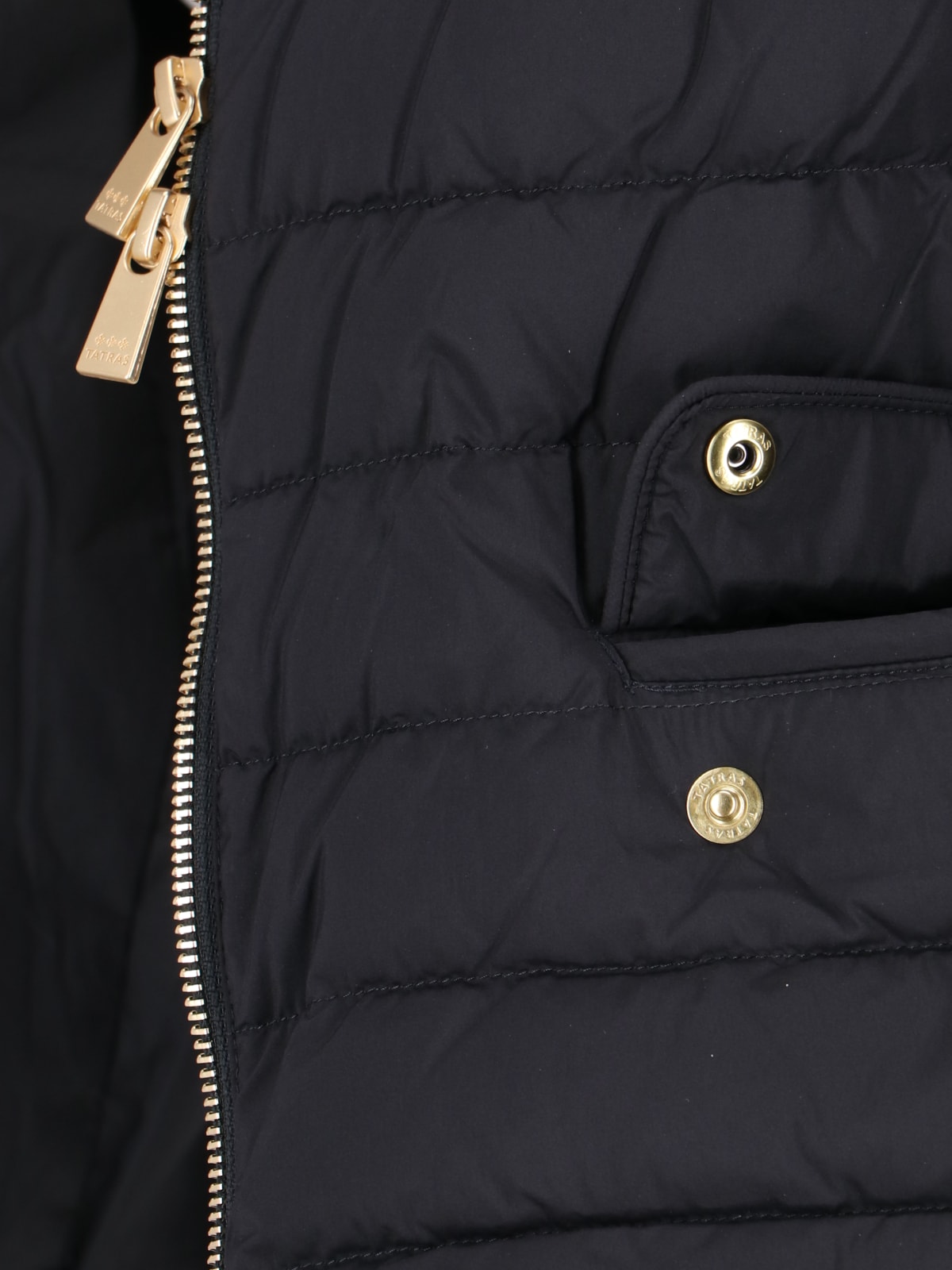 Shop Tatras Crew-neck Down Jacket In Black