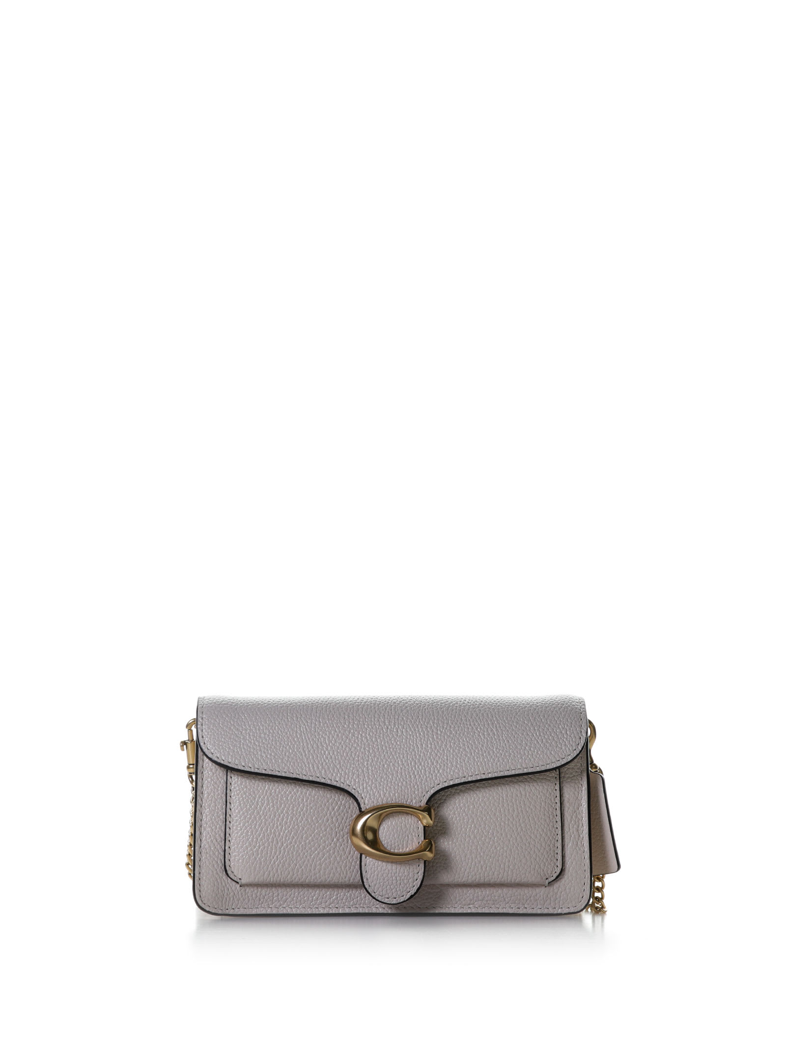 Coach Tabby Pochette With Chain Shoulder Strap In Chalck
