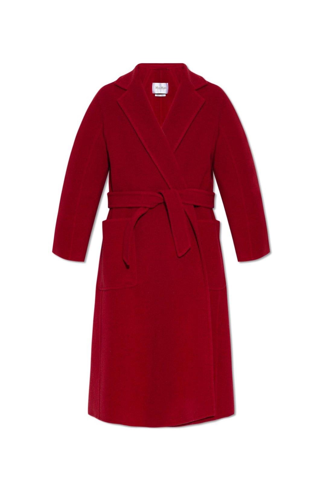 Shop Max Mara Ludmilla Belted Coat In Red