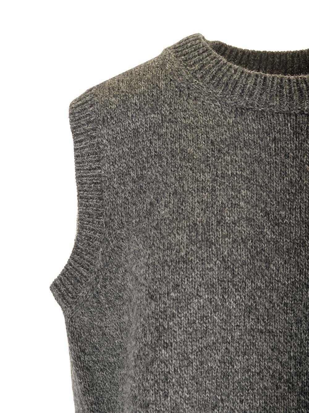 Shop Maison Margiela Sleeveless Sweater In Grey