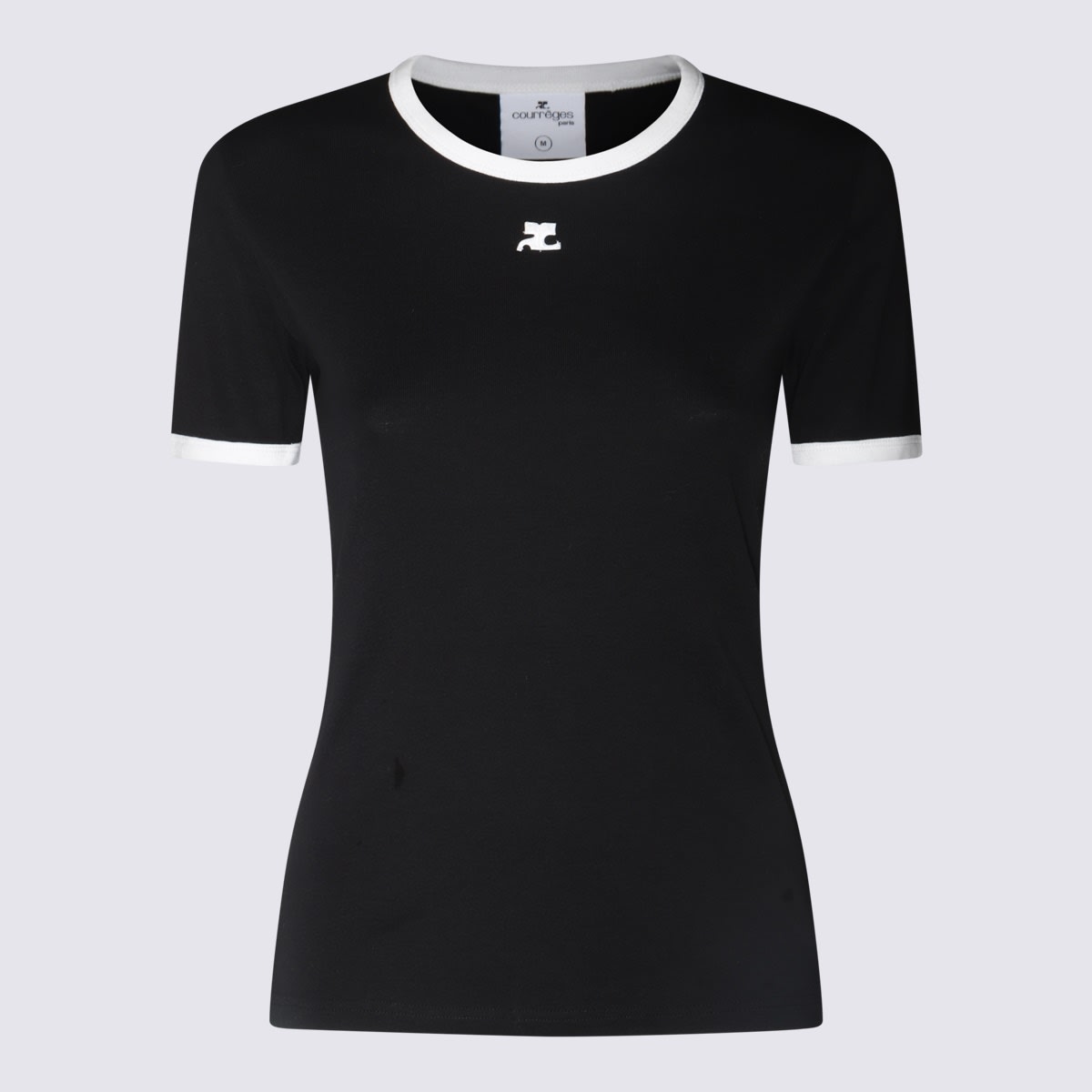 Courrèges Courreges Women Signature Contrast T-shirt In Black
