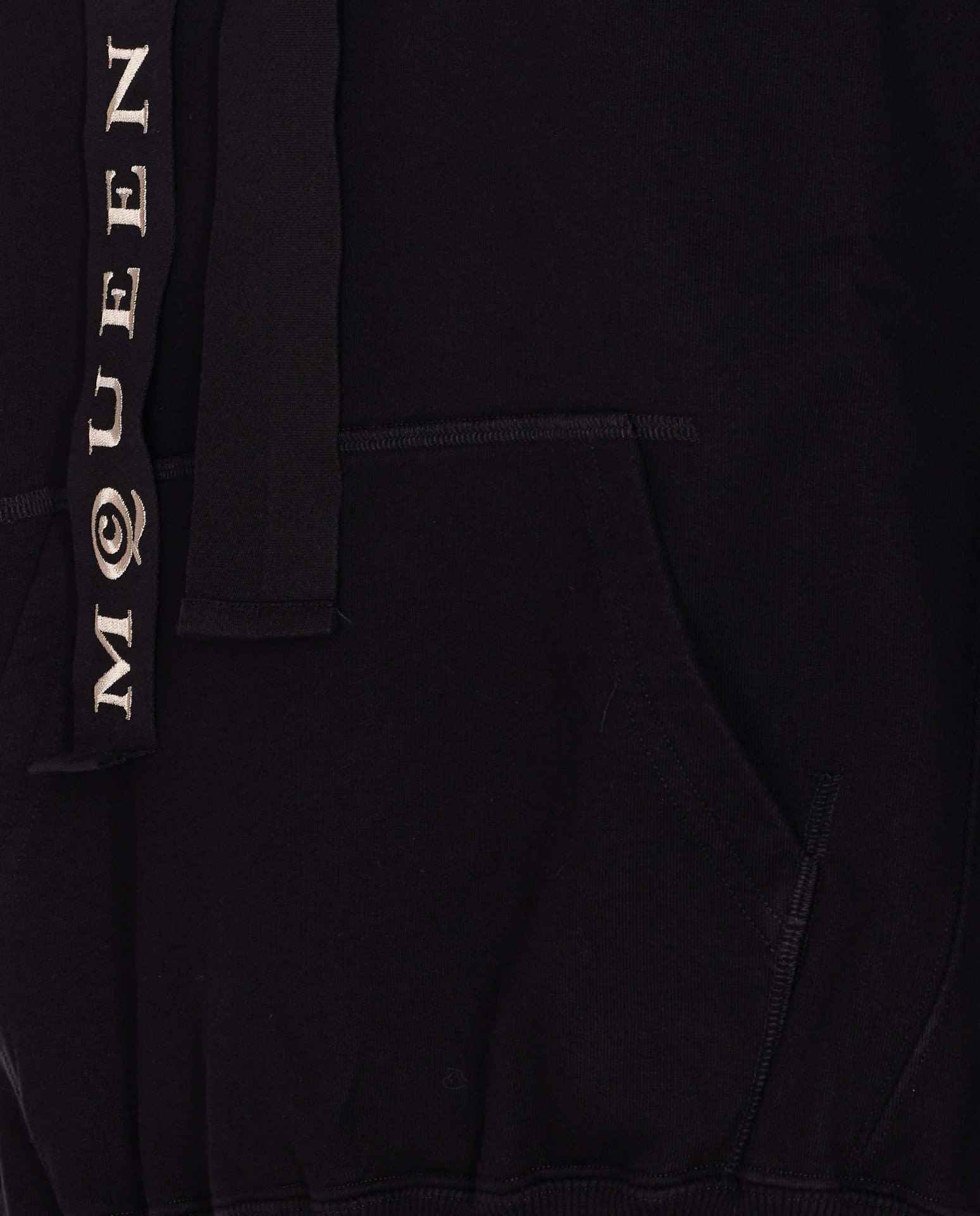 Alexander Mcqueen Hoodie With Drawstring Hood And Kangaroo Pocket In Black