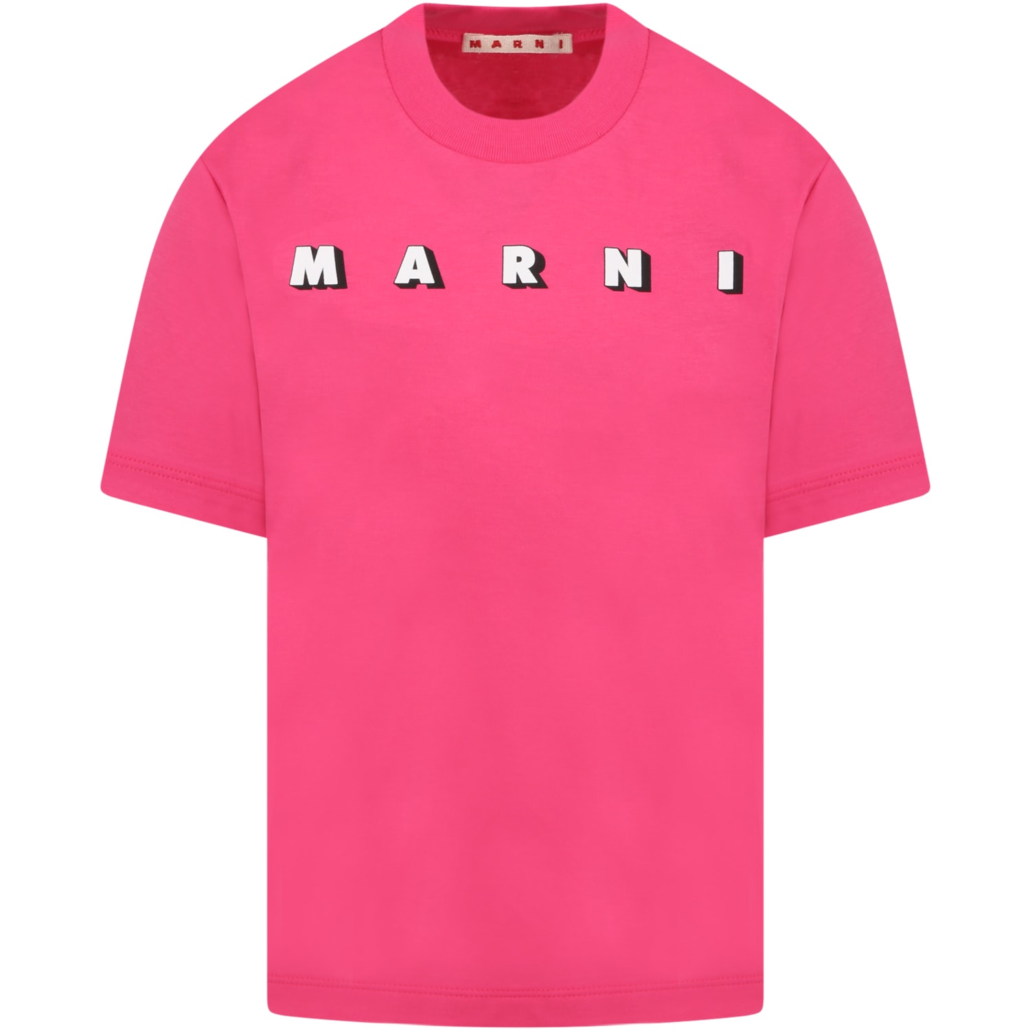 Marni Fuchsia T-shirt For Girl With Logo