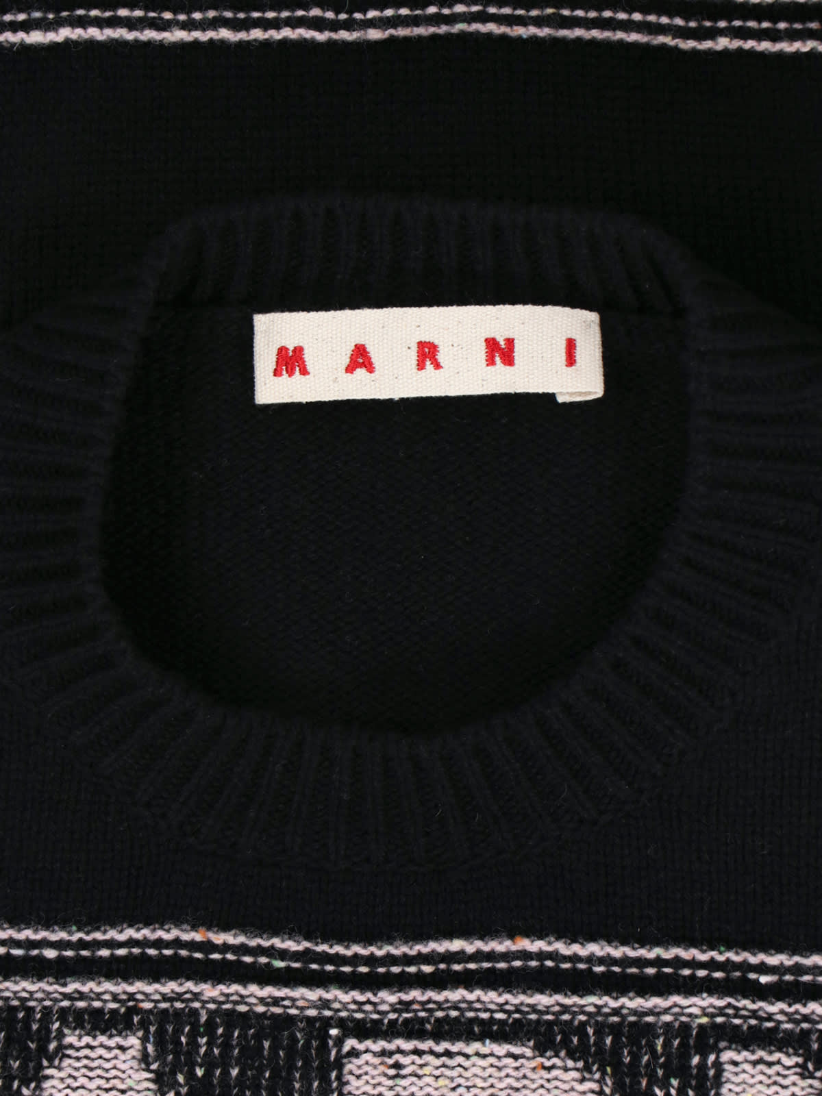 Shop Marni Logo Crewneck Jumper In Blue