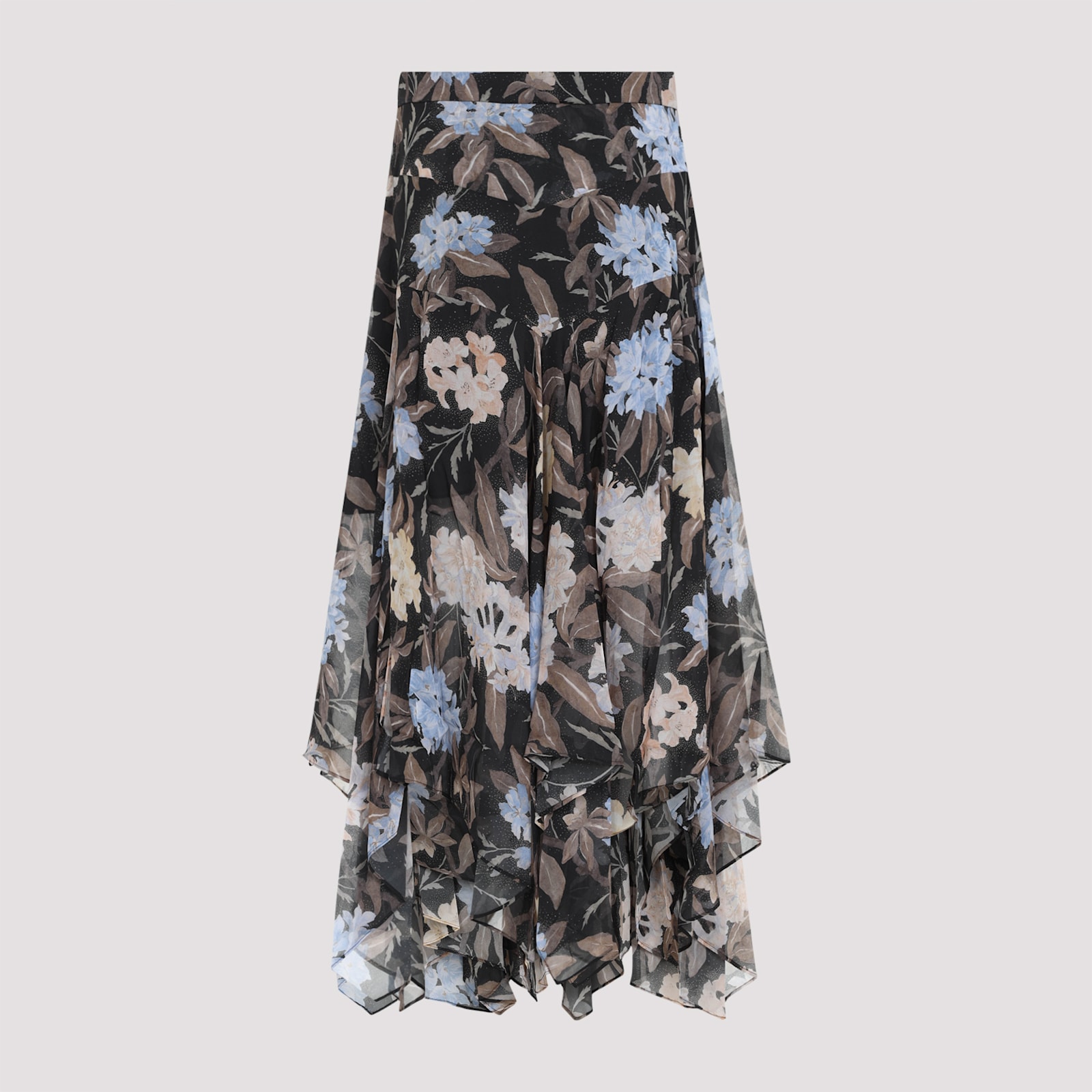 Shop Zimmermann Eden Handkerchief Midi Skirt In Black Inca Lily