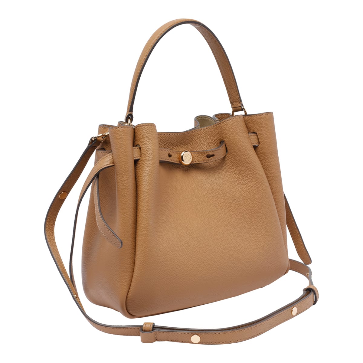 Tory Burch Textured Pebble Bucket Bag With Gold Hardware In Neutral