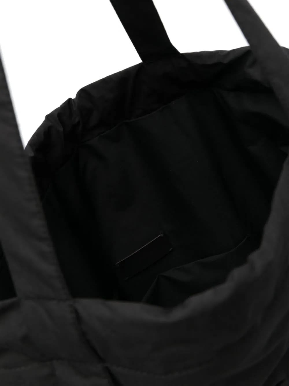 Shop Moncler Black Tote Bag With Aq Drawstring