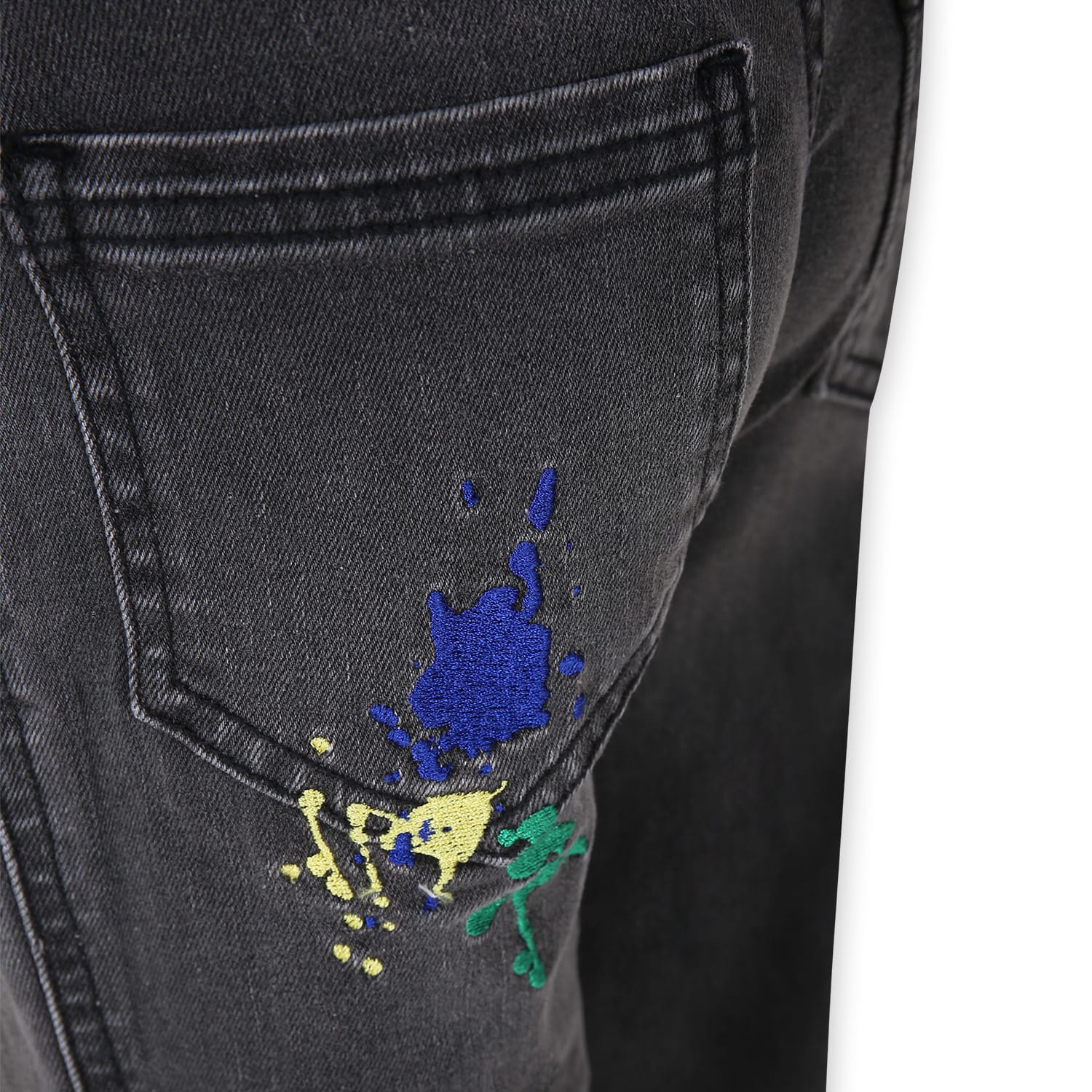 Marc Jacobs Grey Jeans For Boy With Embroidery In Grey