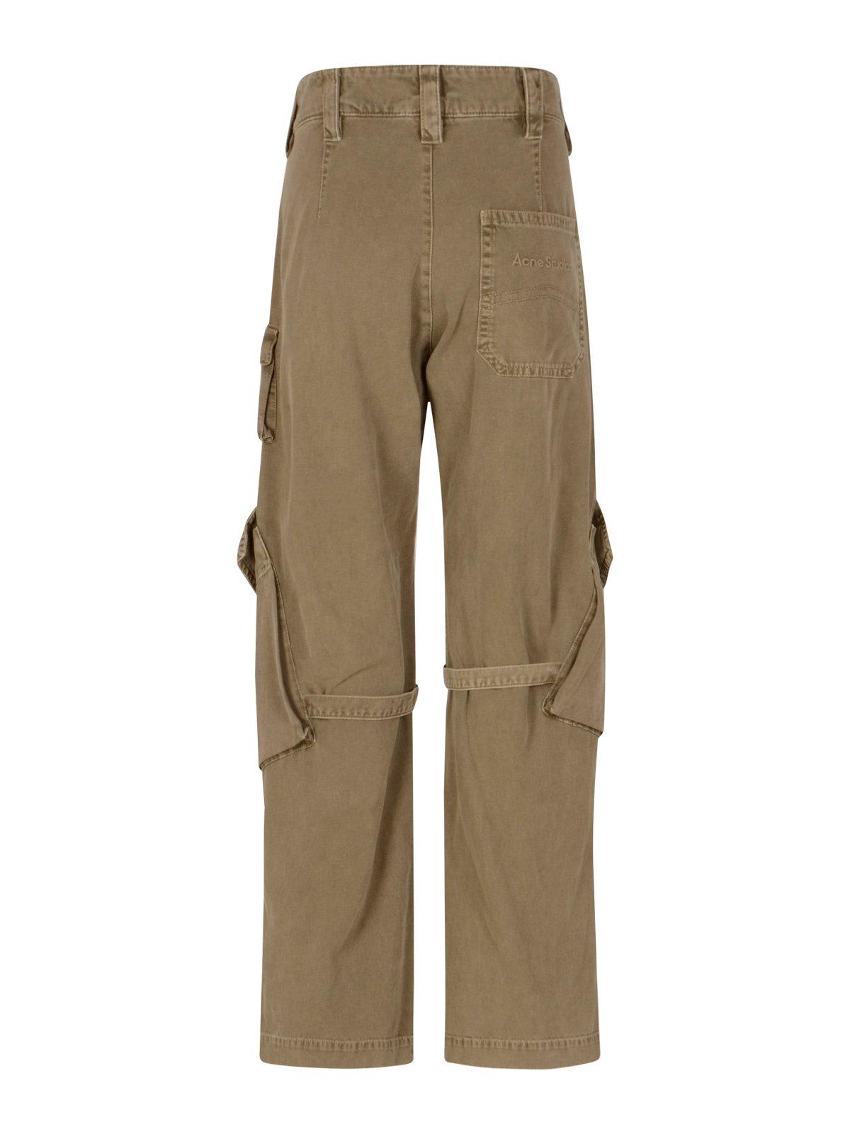 Acne Studios Strap-detailed Cargo Trousers In Brown