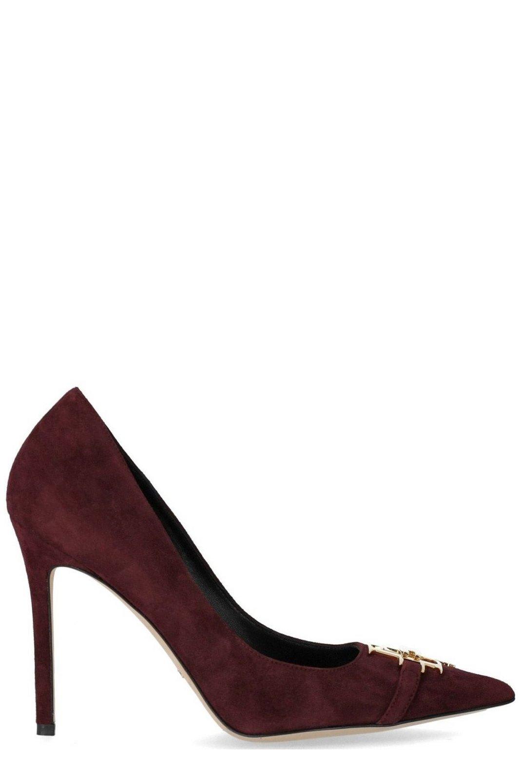 Shop Elisabetta Franchi Logo Plaque Pumps In Bordeaux