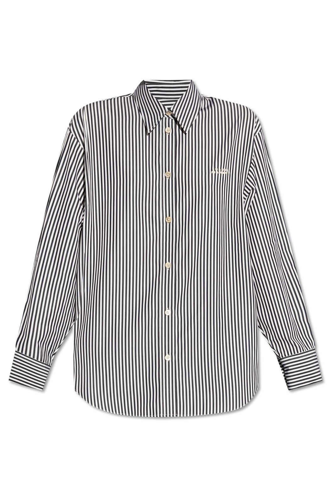 Shop Isabel Marant Fabriza Pinstriped Longsleeved Shirt In Blue