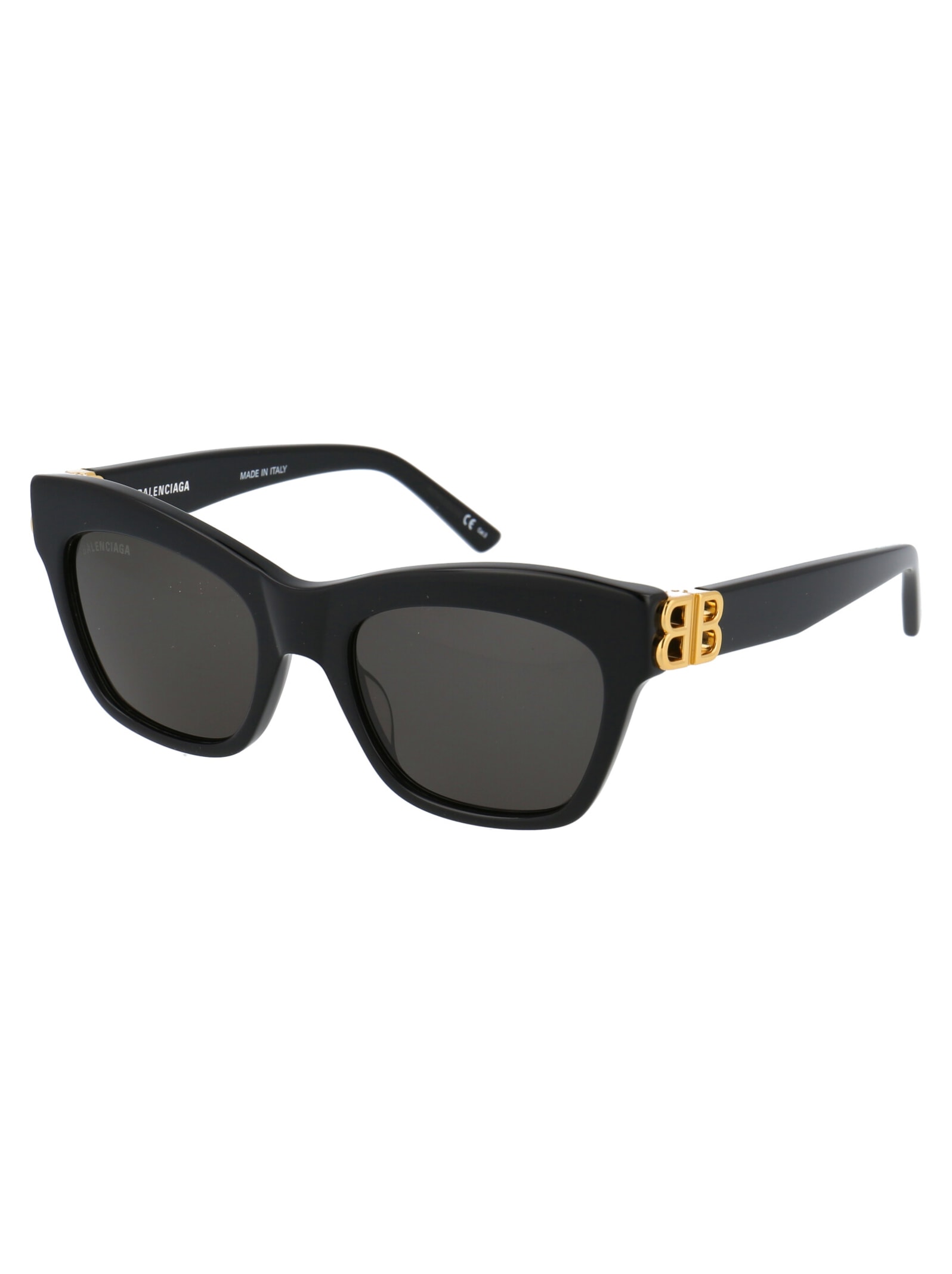 Shop Balenciaga Bb0132s Sunglasses In 001 Black Gold Grey