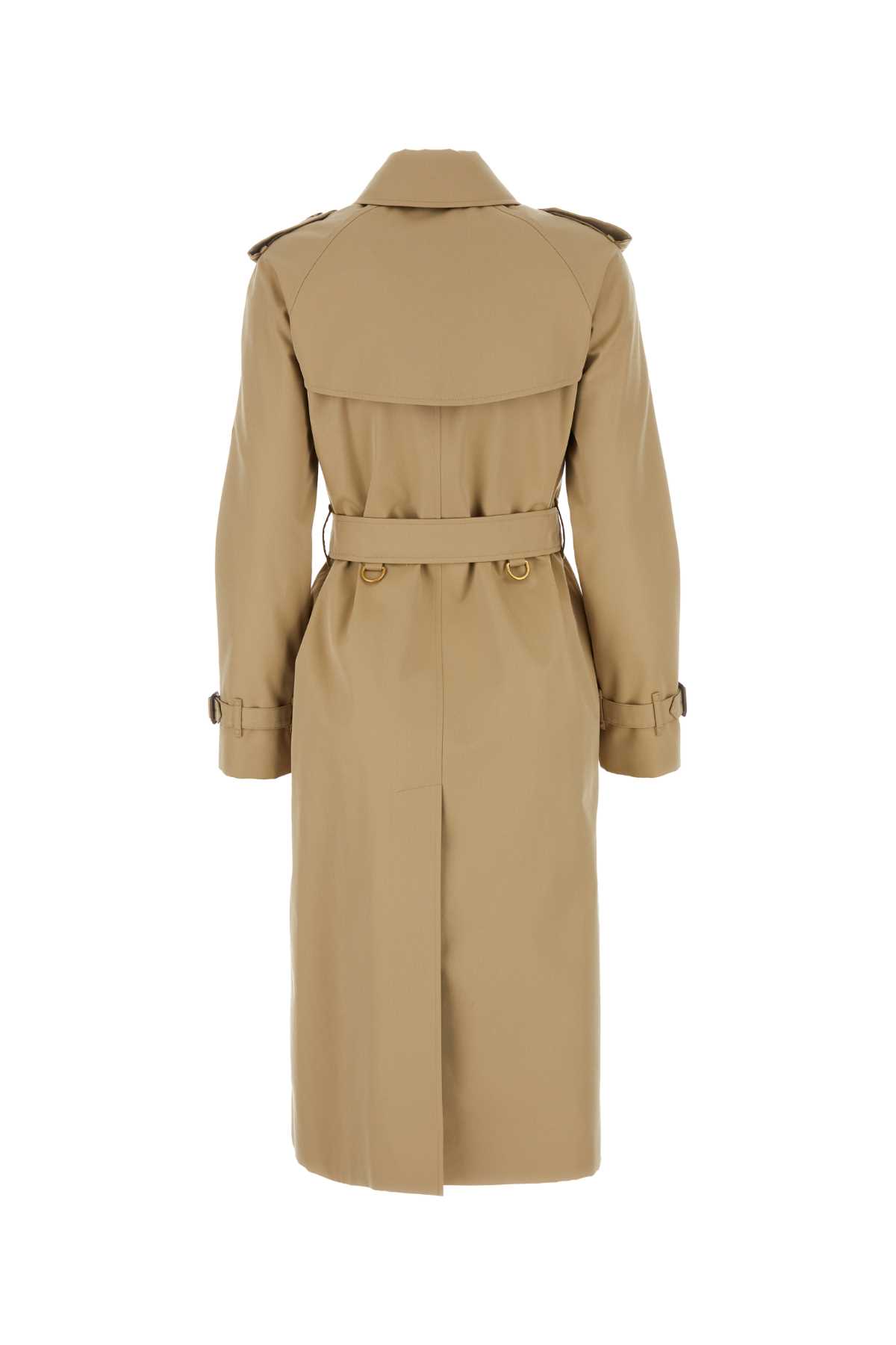 Burberry Women Beige Cotton Heritage Waterloo Trench Coat In Neutral