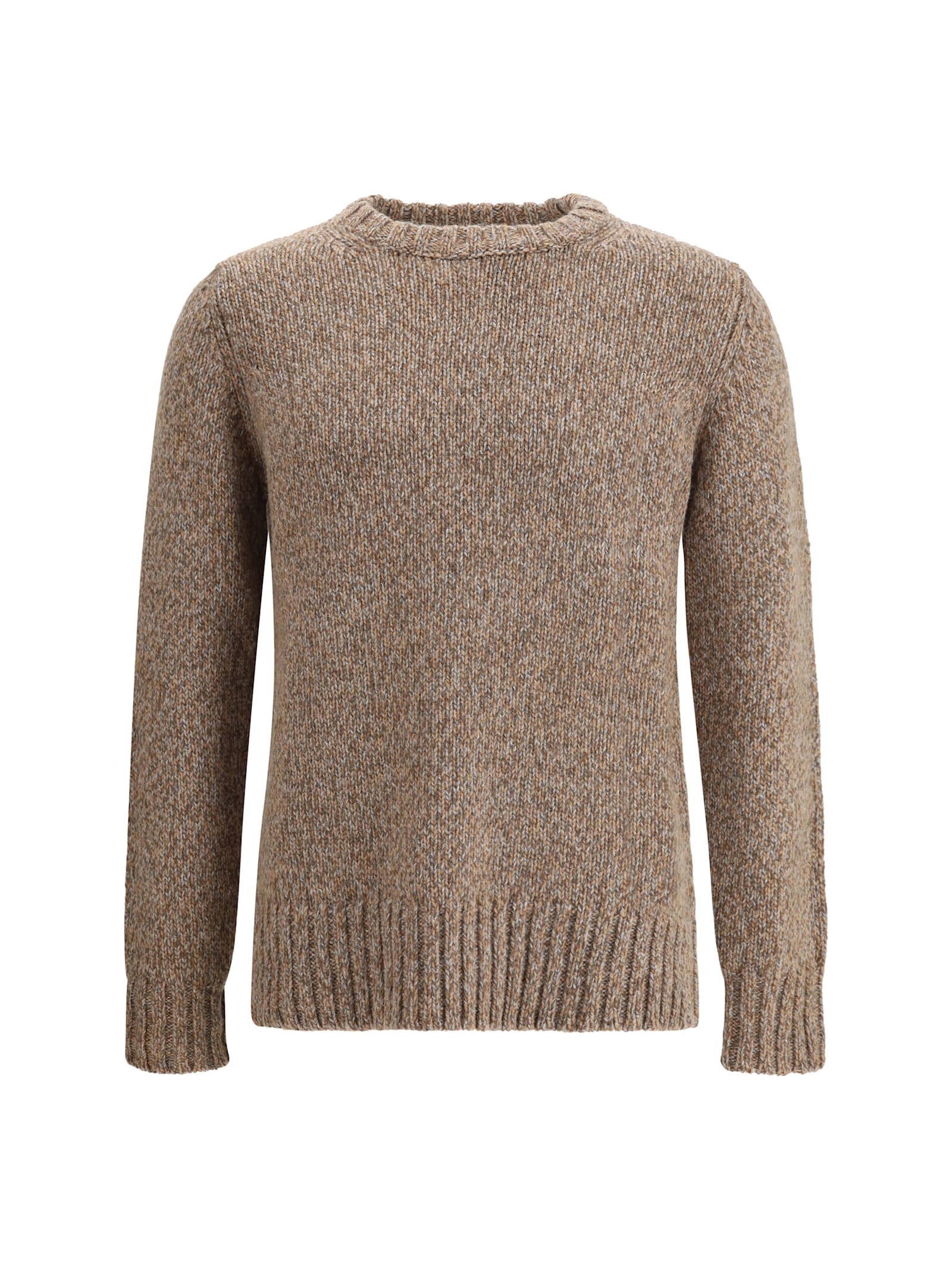 Aragona Crewneck Wool Sweater In Brown