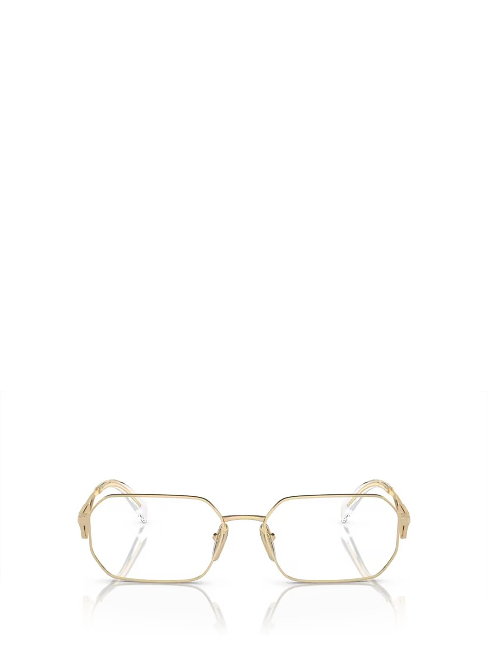 Shop Prada Pr A53v Pale Gold Glasses