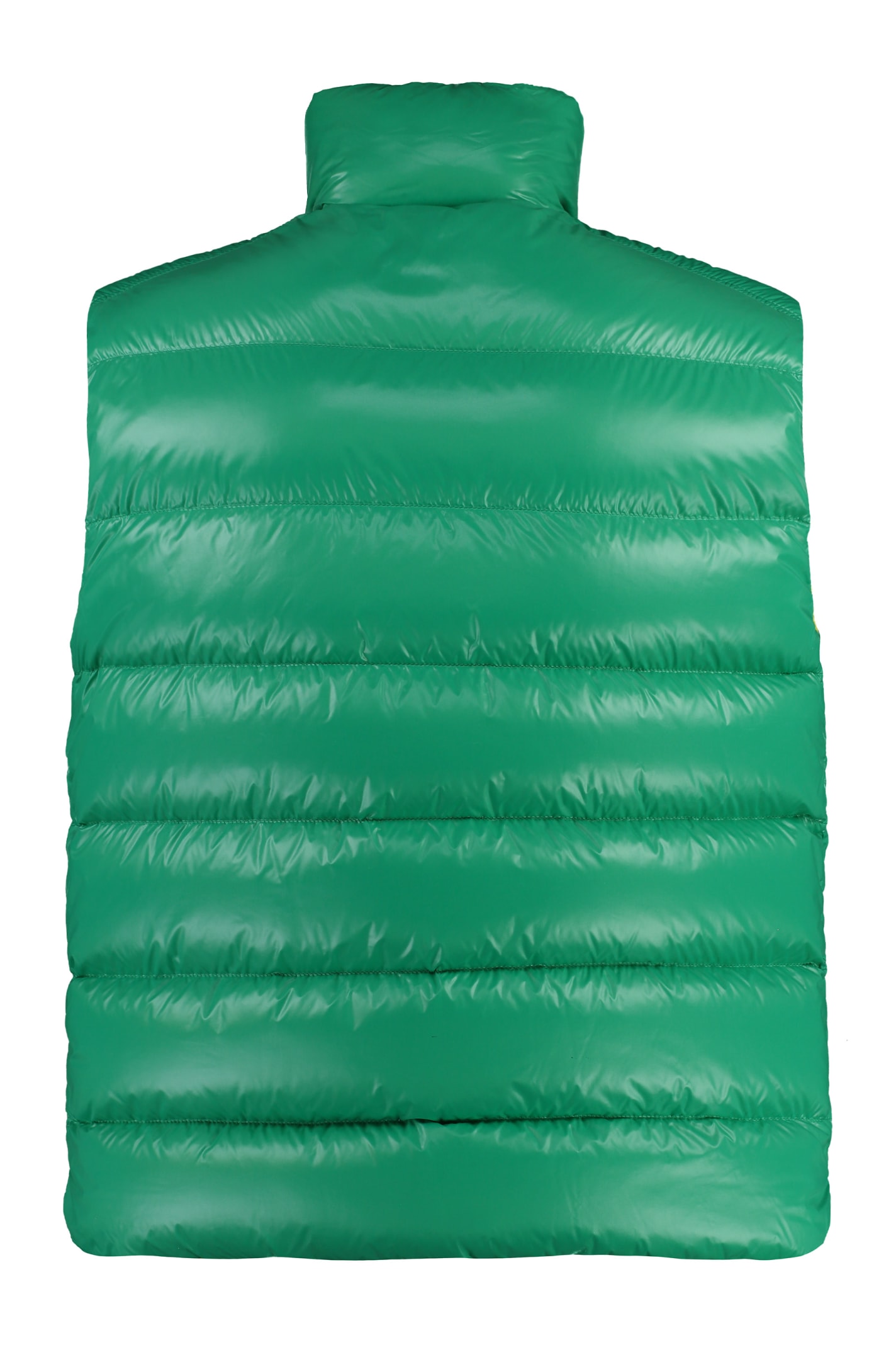 Shop Moncler Parke Full Zip Down Vest In Green