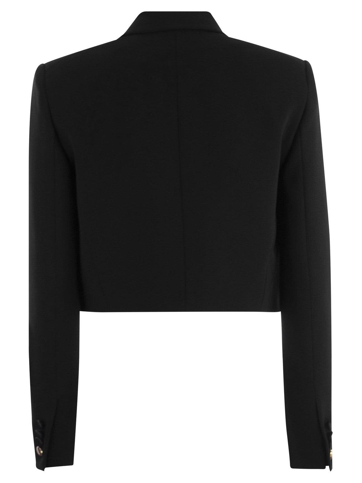 Shop Max Mara Double-breasted Long-sleeved Jakcet In Black