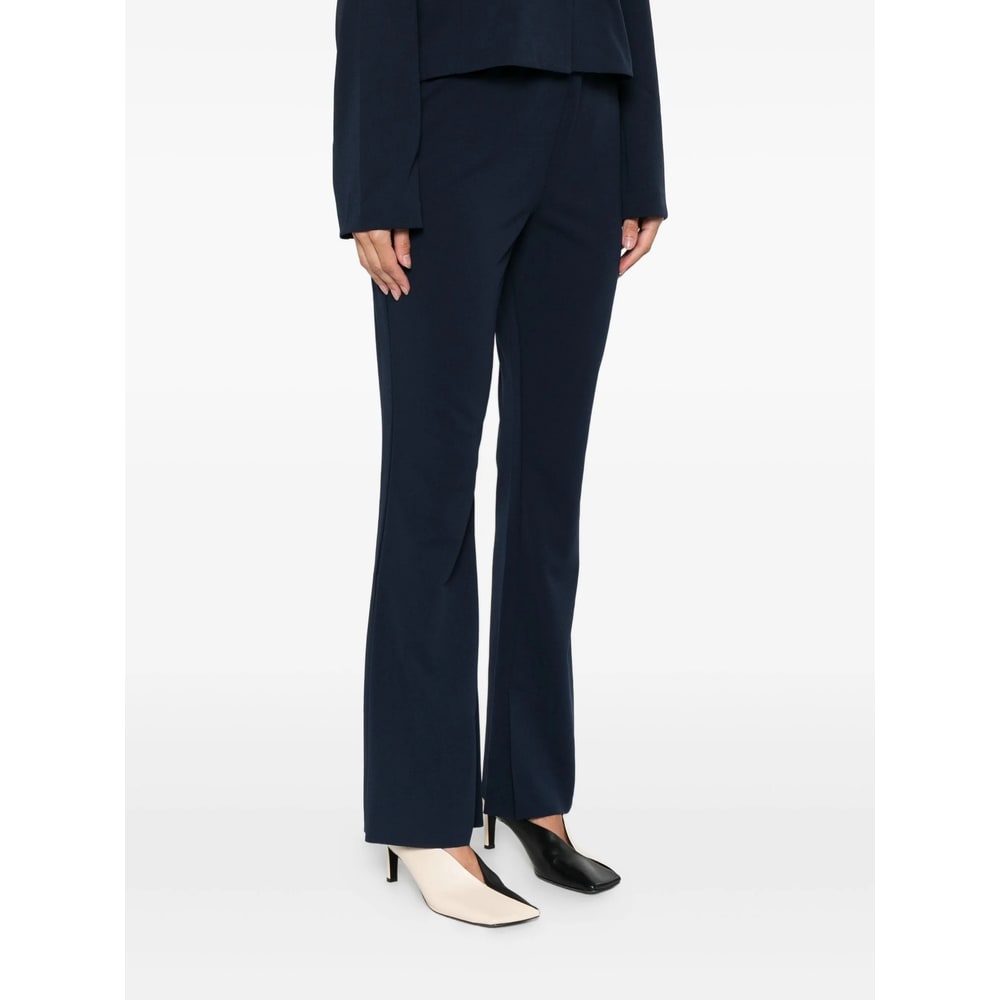Calvin Klein Stretch Crepe Straight Pant In Blue
