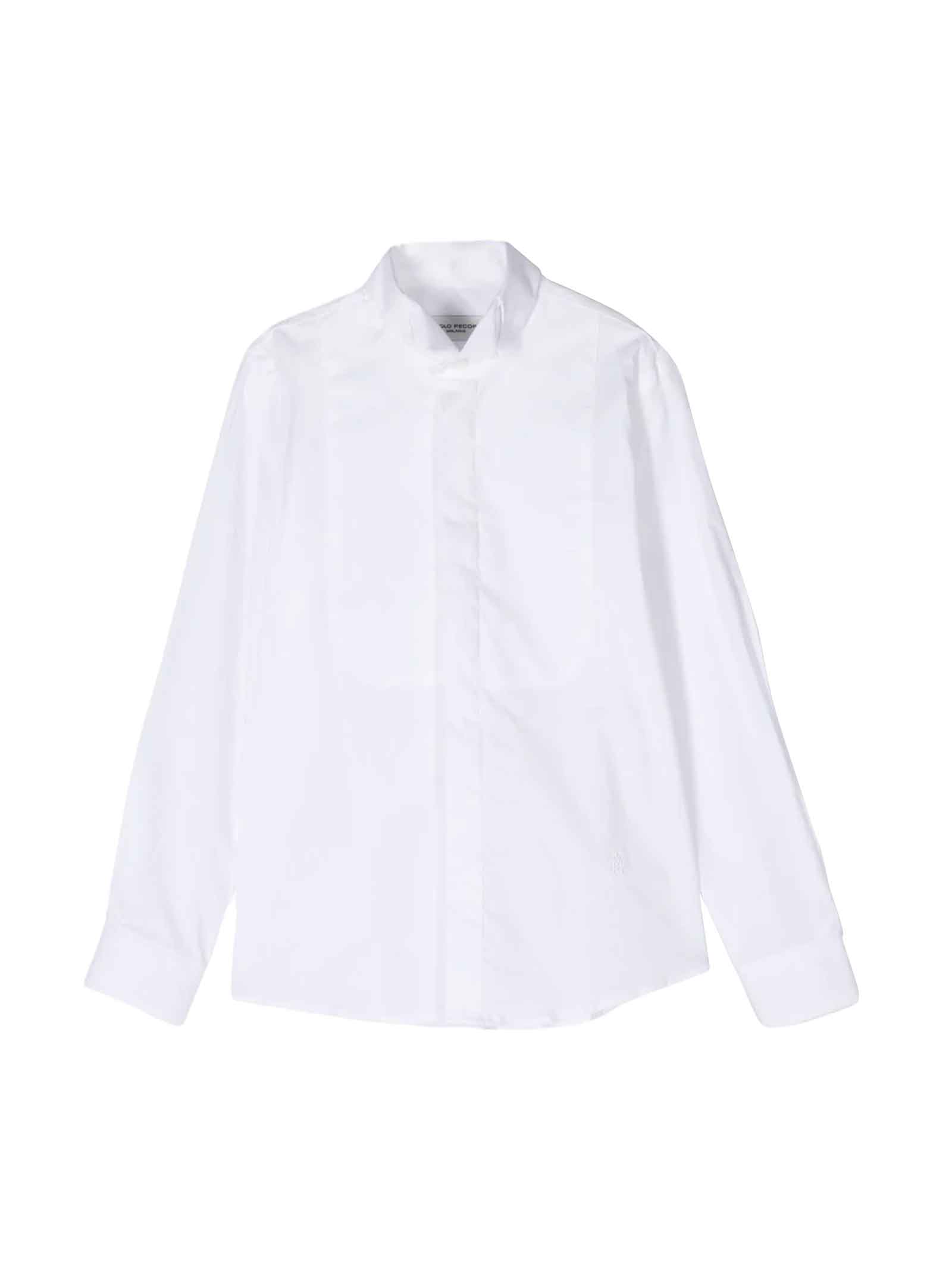 Shop Paolo Pecora White Shirt Boy In Bianco