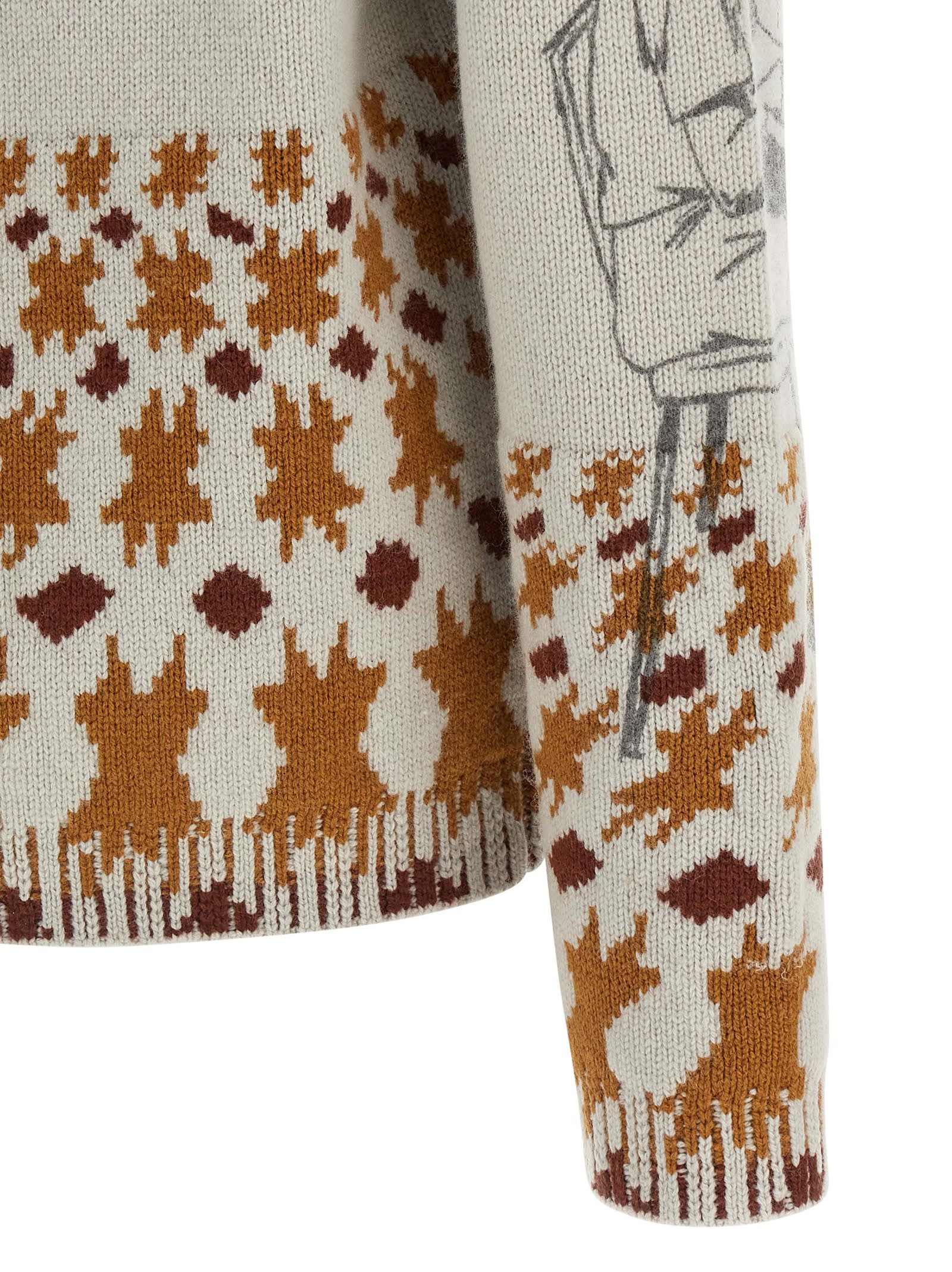 Jw Anderson Jacquard Pattern Sweater Sweaters And Cardigans Gray In Gray