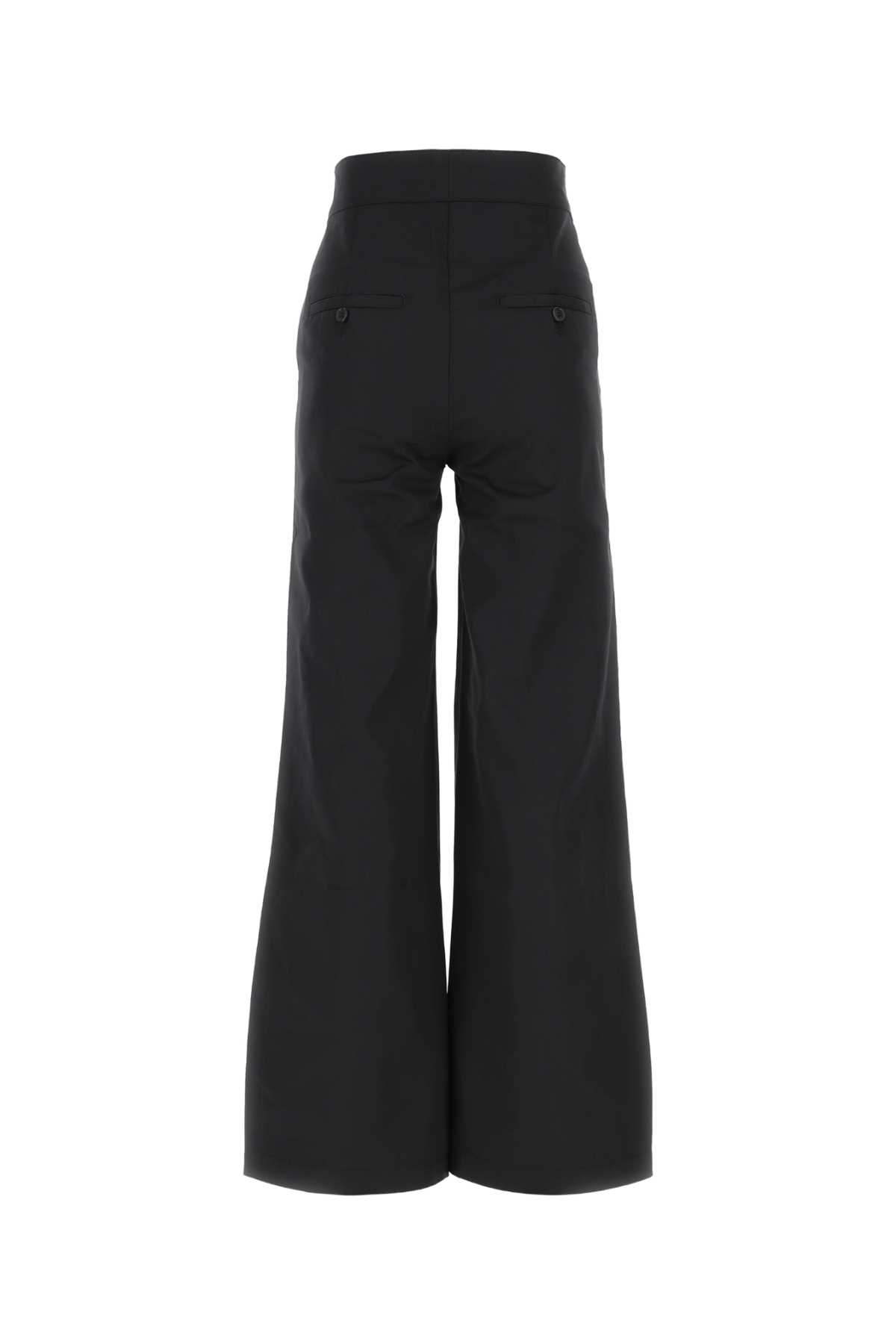 Shop Palm Angels Black Polyester Blend Pant In Blackwhite