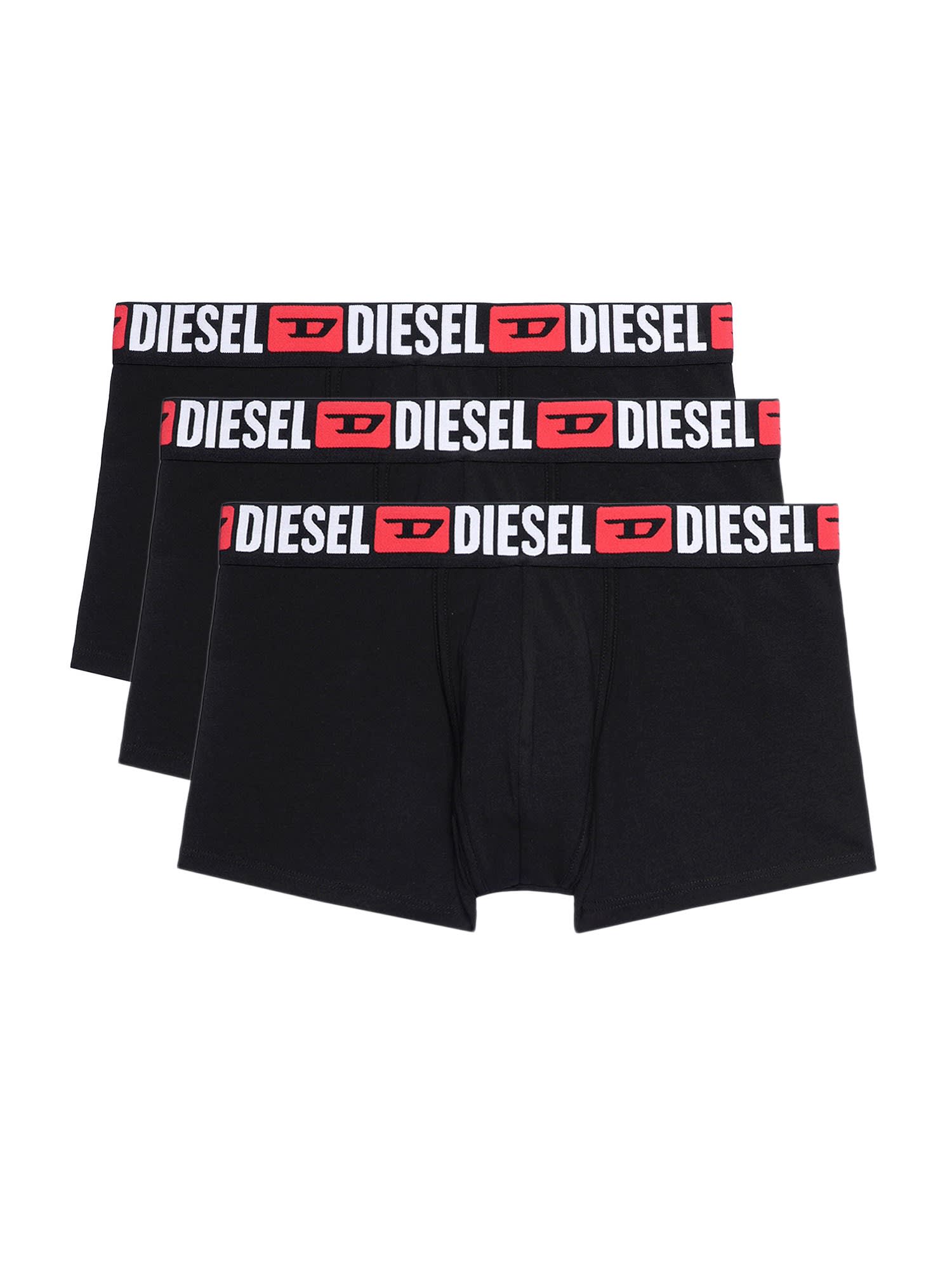 Shop Diesel Pack Of Three Boxers In Nero