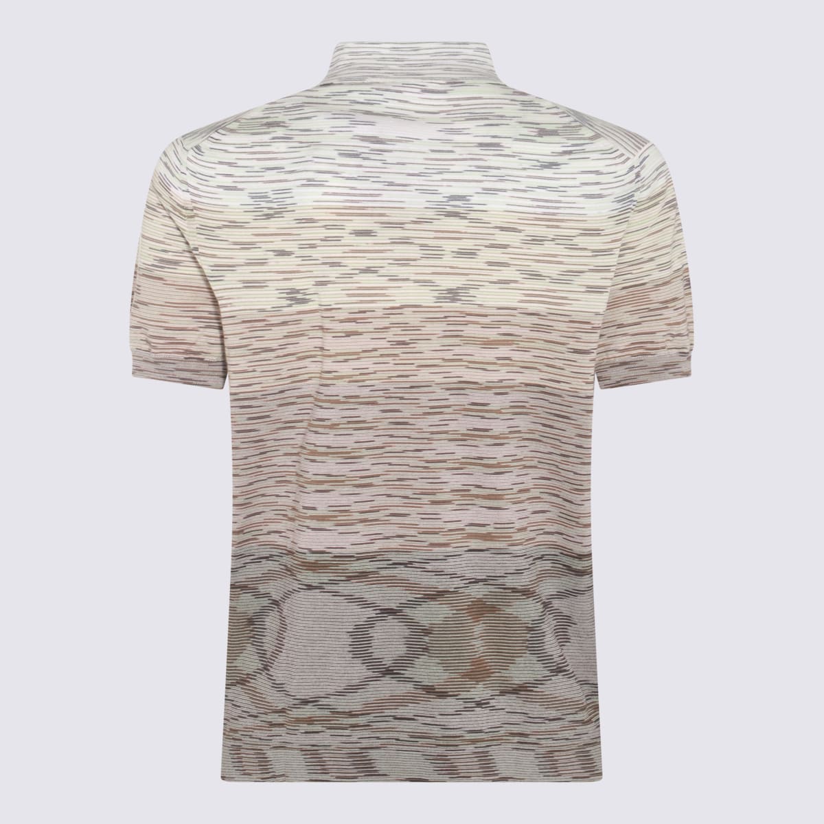 Shop Missoni Beige Multicolour Cotton Polo Shirt In Degraded Space Dye With Beige