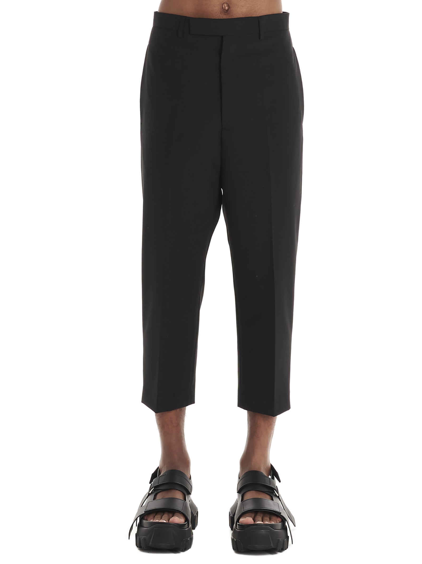 Rick Owens Aistaires Cropped Pants In Black