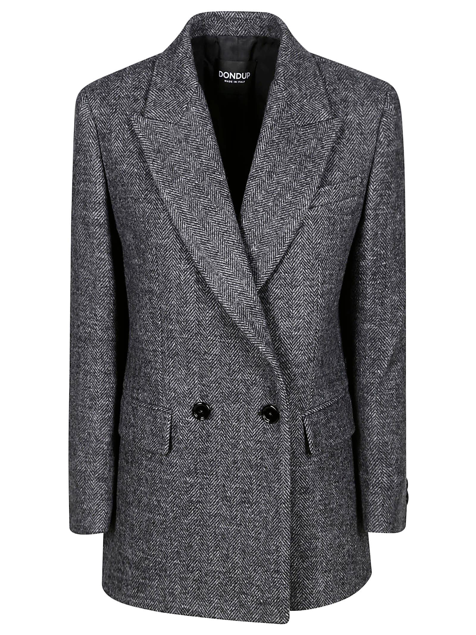 Shop Dondup Peacoat In Nero