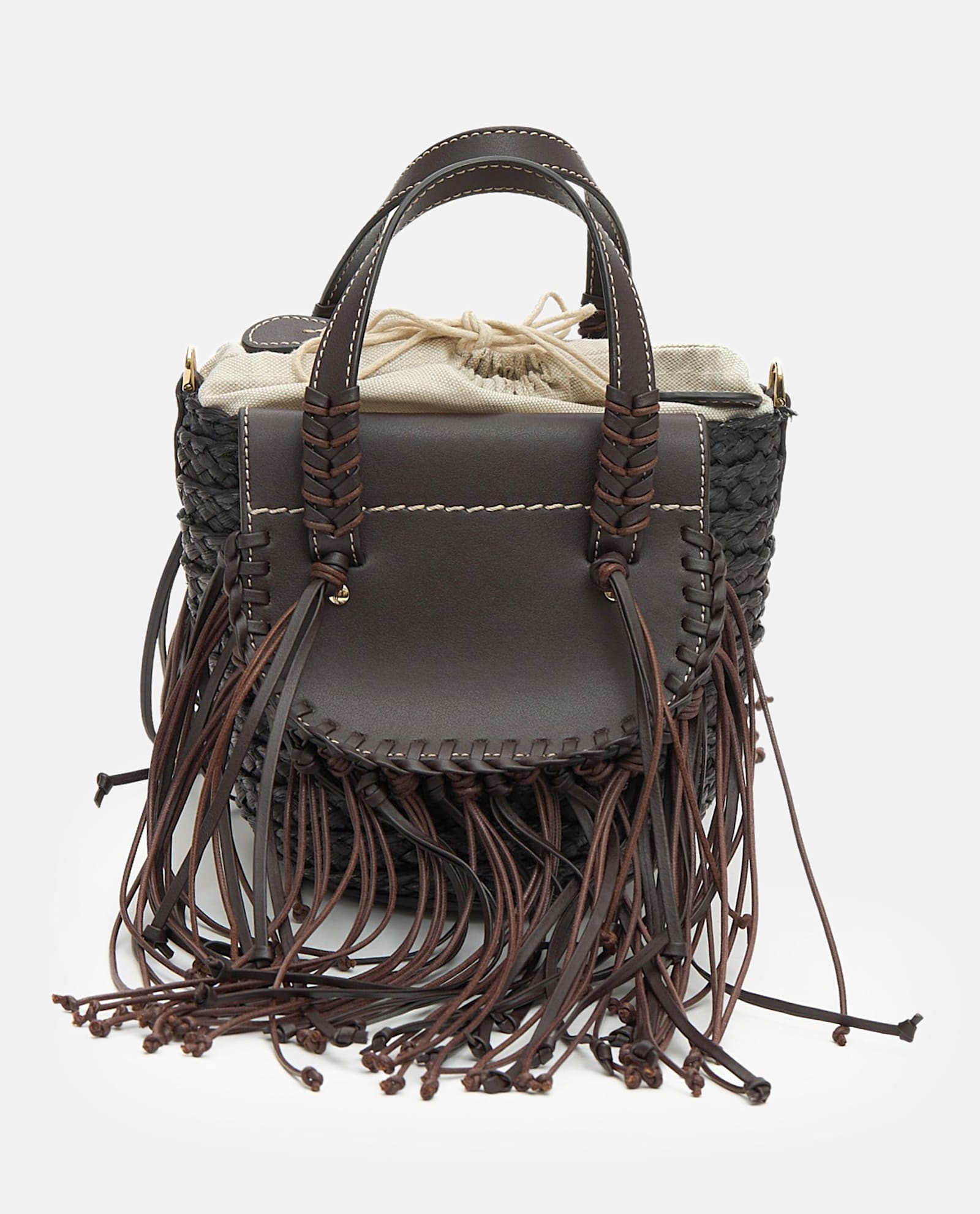 Cuba Lab Habanera Fringes Tote Bag In Brown