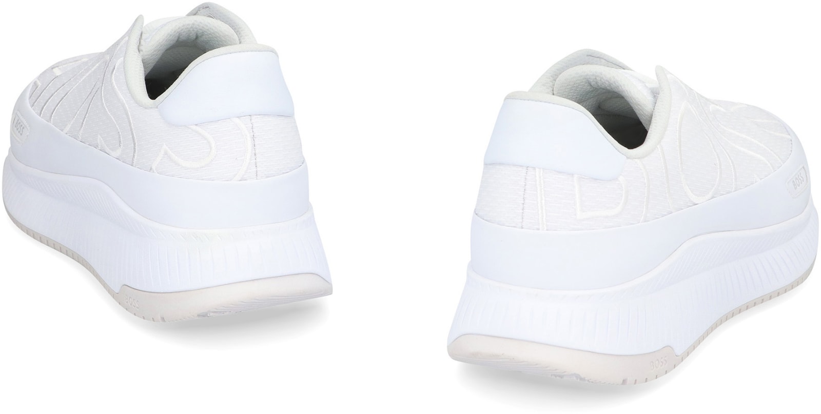 Shop Hugo Boss Fabric Low-top Sneakers In White
