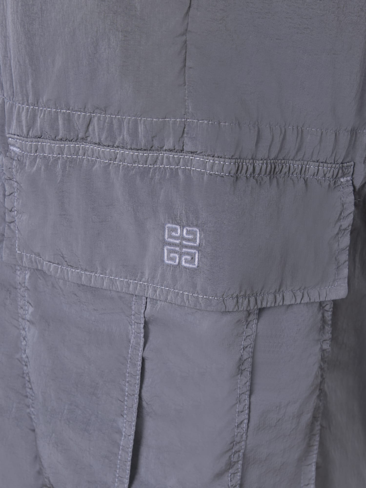 Shop Givenchy Cargo Denim Grey Bermuda Shorts