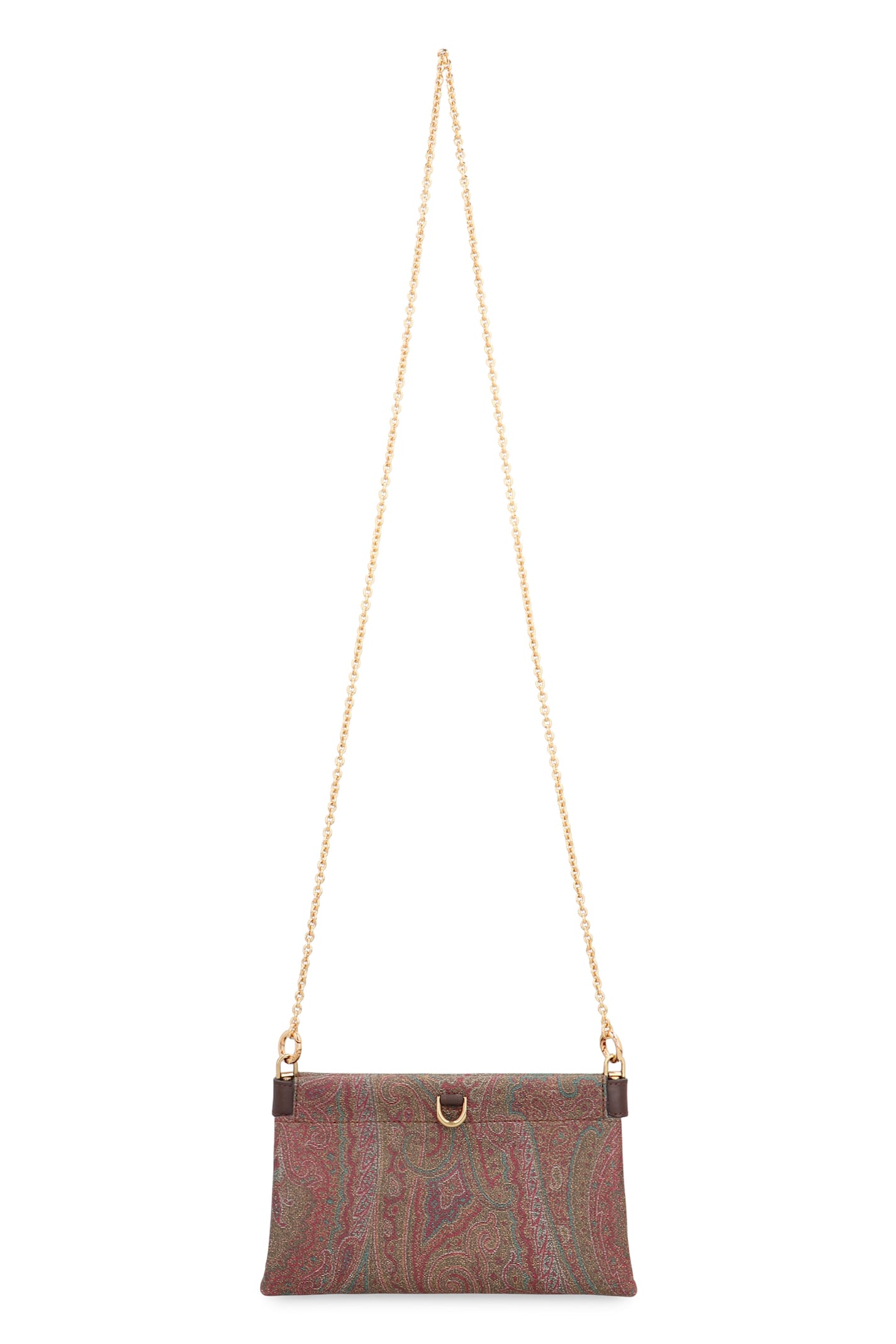 Etro Clutch Talk Mini With Shoulder Strap In Brown