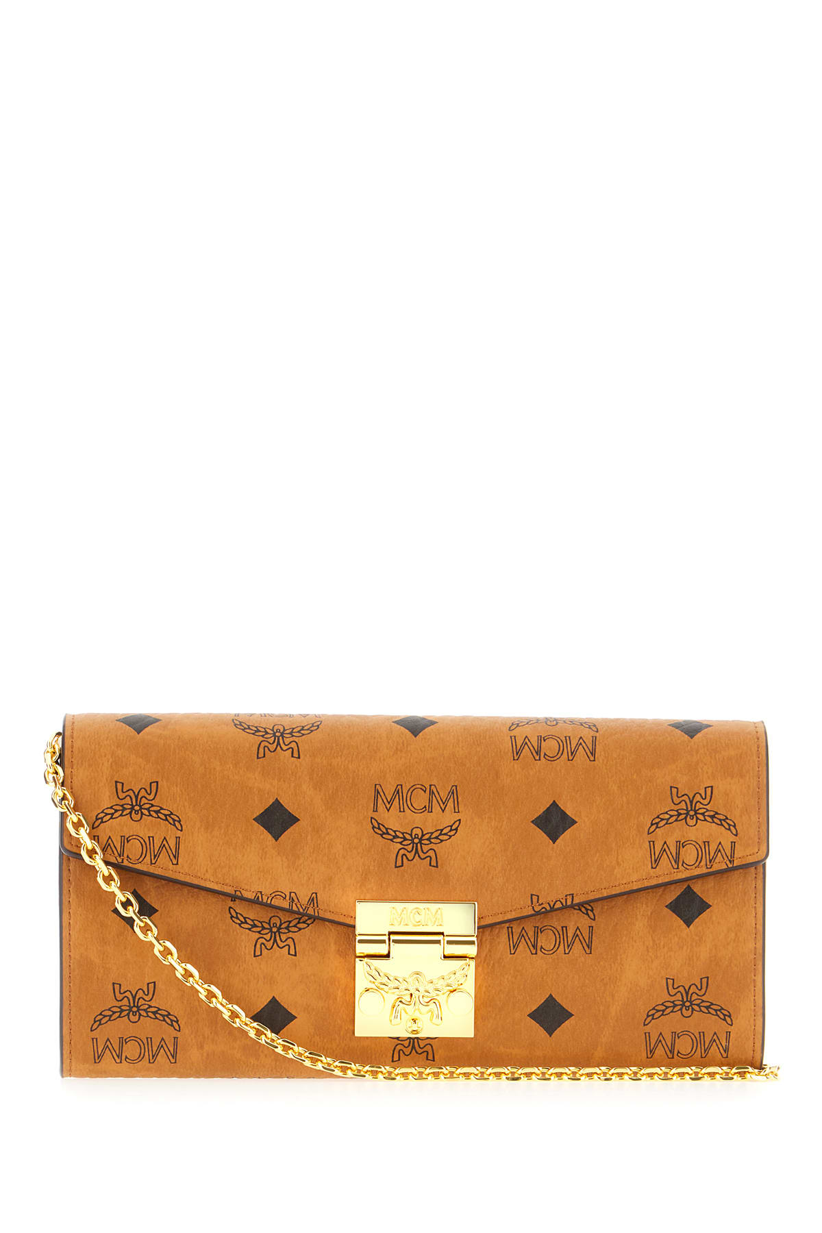 Mcm Printed Canvas Wallet In Brown