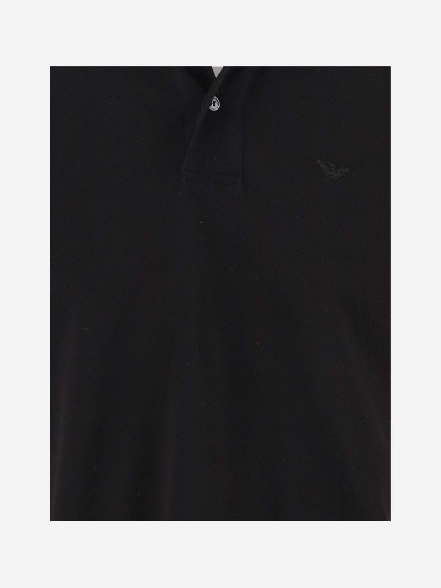 Shop Emporio Armani Cotton Polo Shirt With Logo In Black