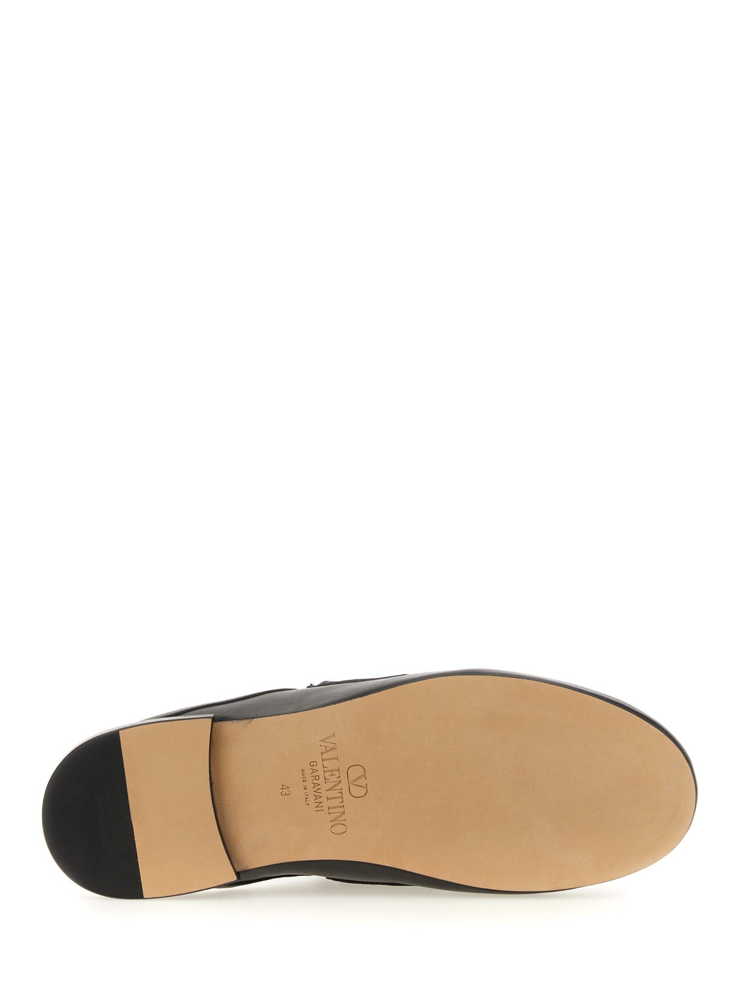 Valentino Vlogo Leather Slippers In Black