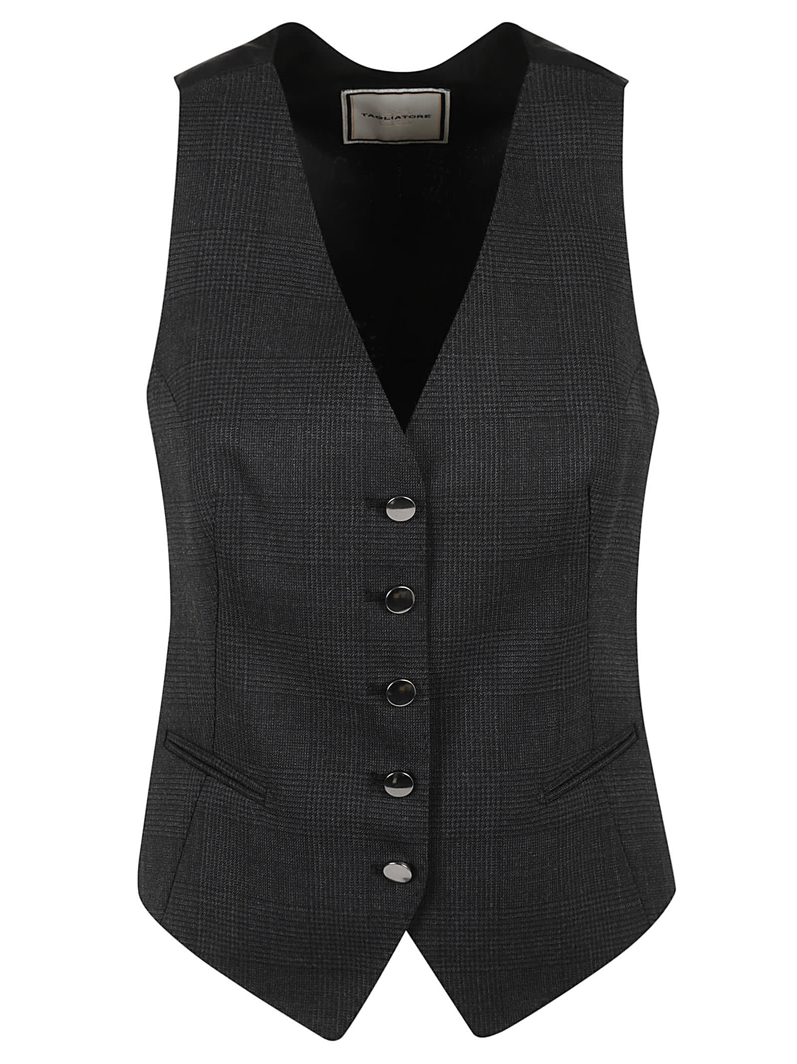 Shop Tagliatore 5 Button Vest In Black