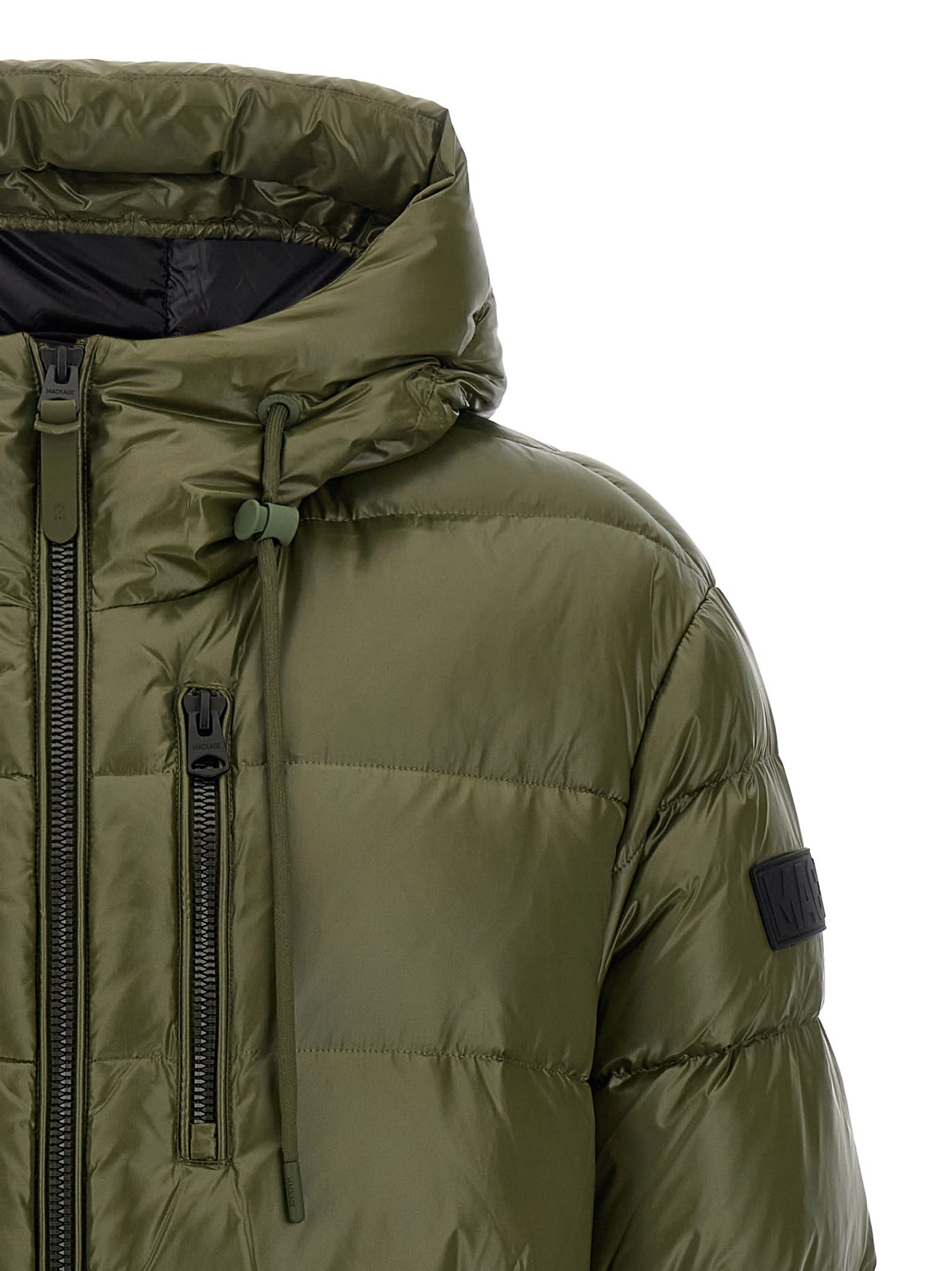 Mackage Long-sleeved Down Jacket In Green