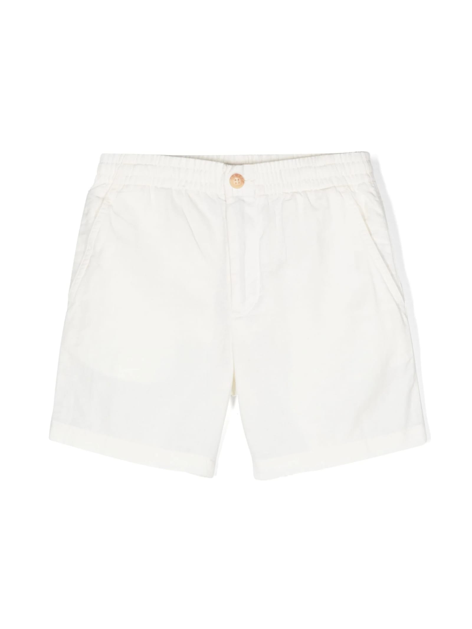 Shop Ralph Lauren White Linen And Cotton Bermuda Shorts