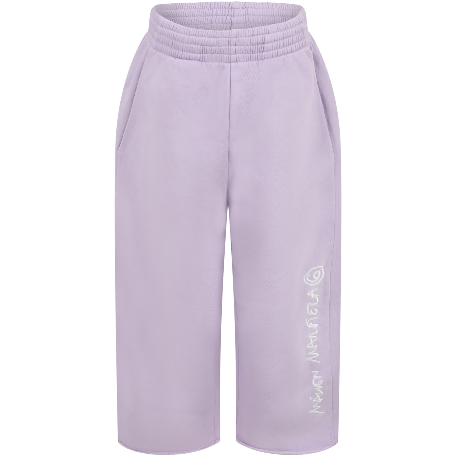 MM6 Maison Margiela Lilac Sweatpant For Girl With Logo