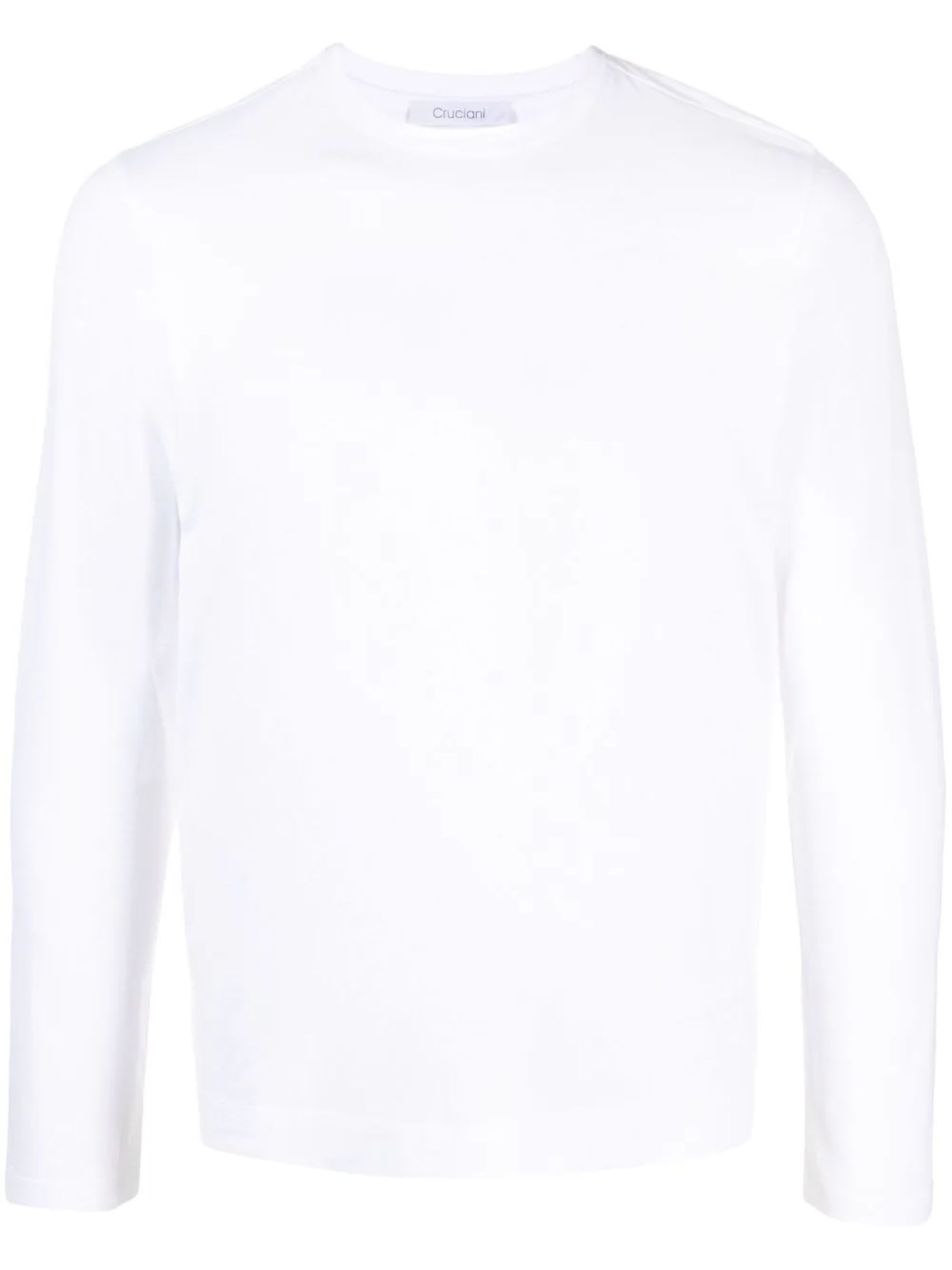 Cruciani White Stretch-cotton T-shirt