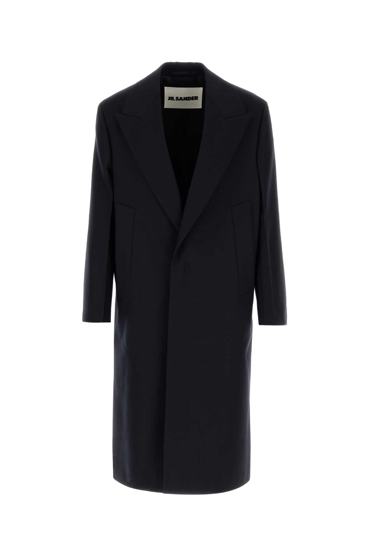 Jil Sander Wool Coat With Front Pockets And Long Length