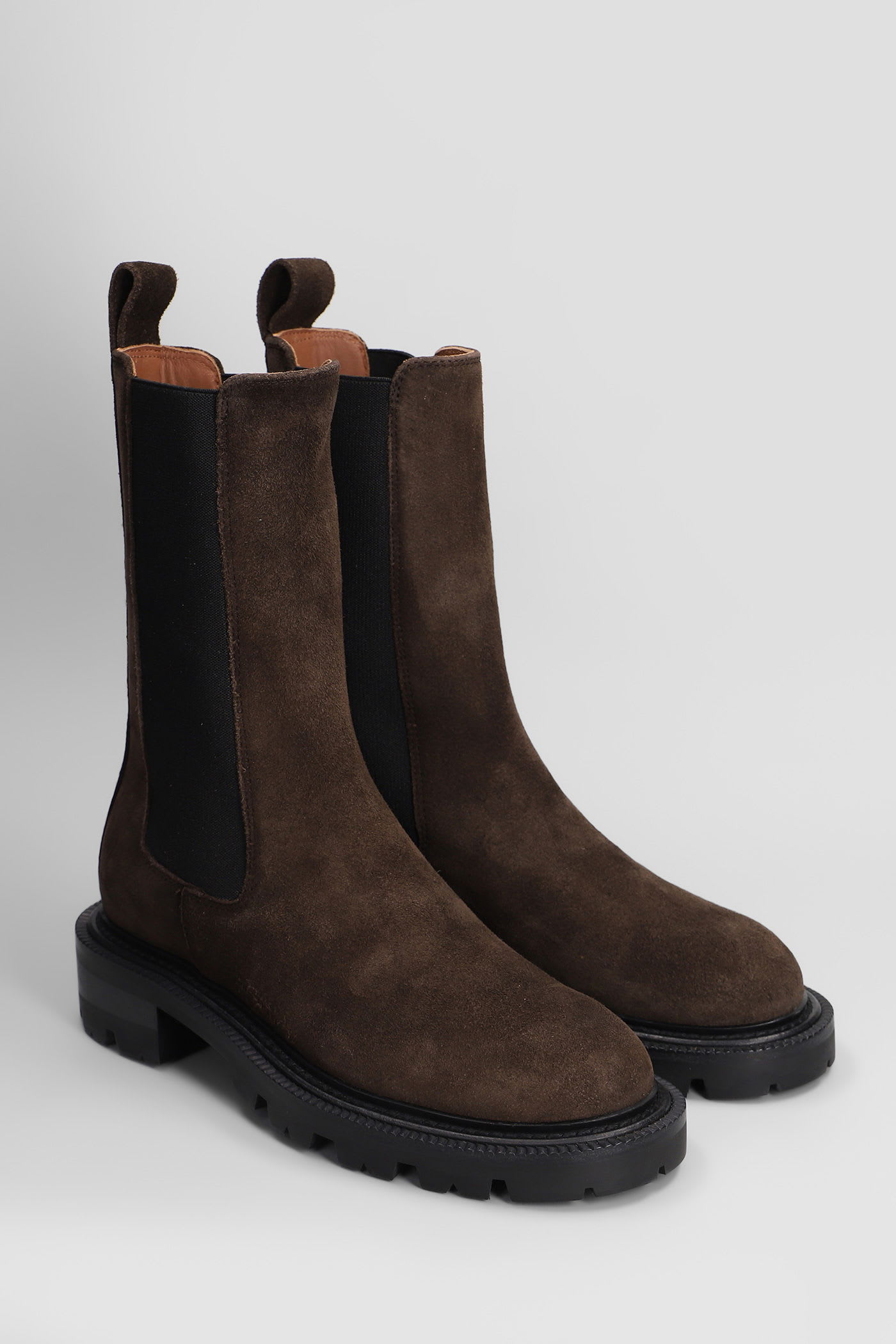 Paris Texas Napa Chelsea Boot Combat Boots In Brown Suede In Brown