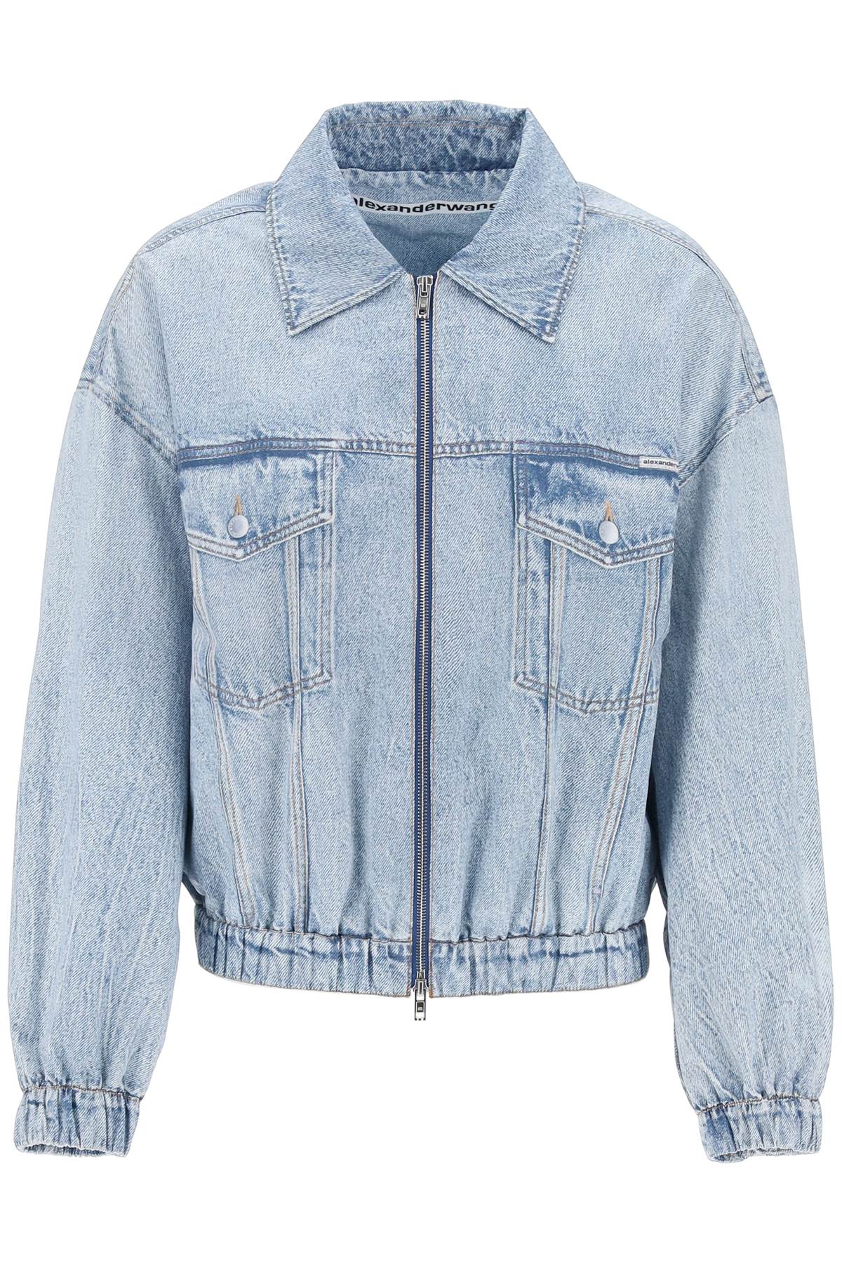 Shop Alexander Wang Oversized Trompe L In Vintage Faded Indigo (light Blue)