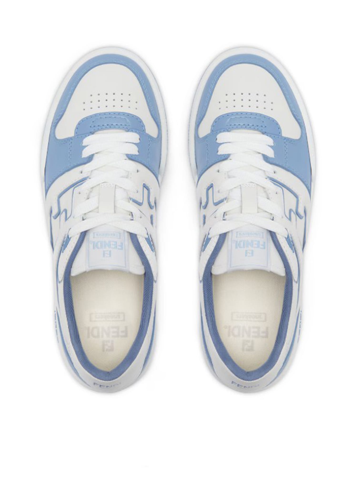 Shop Fendi Match Sneakers In Oie Sky White