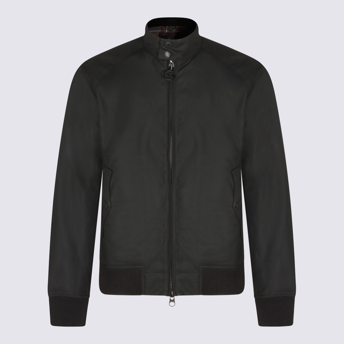Barbour Black Cotton Porton Wax Casual Jacket In Black