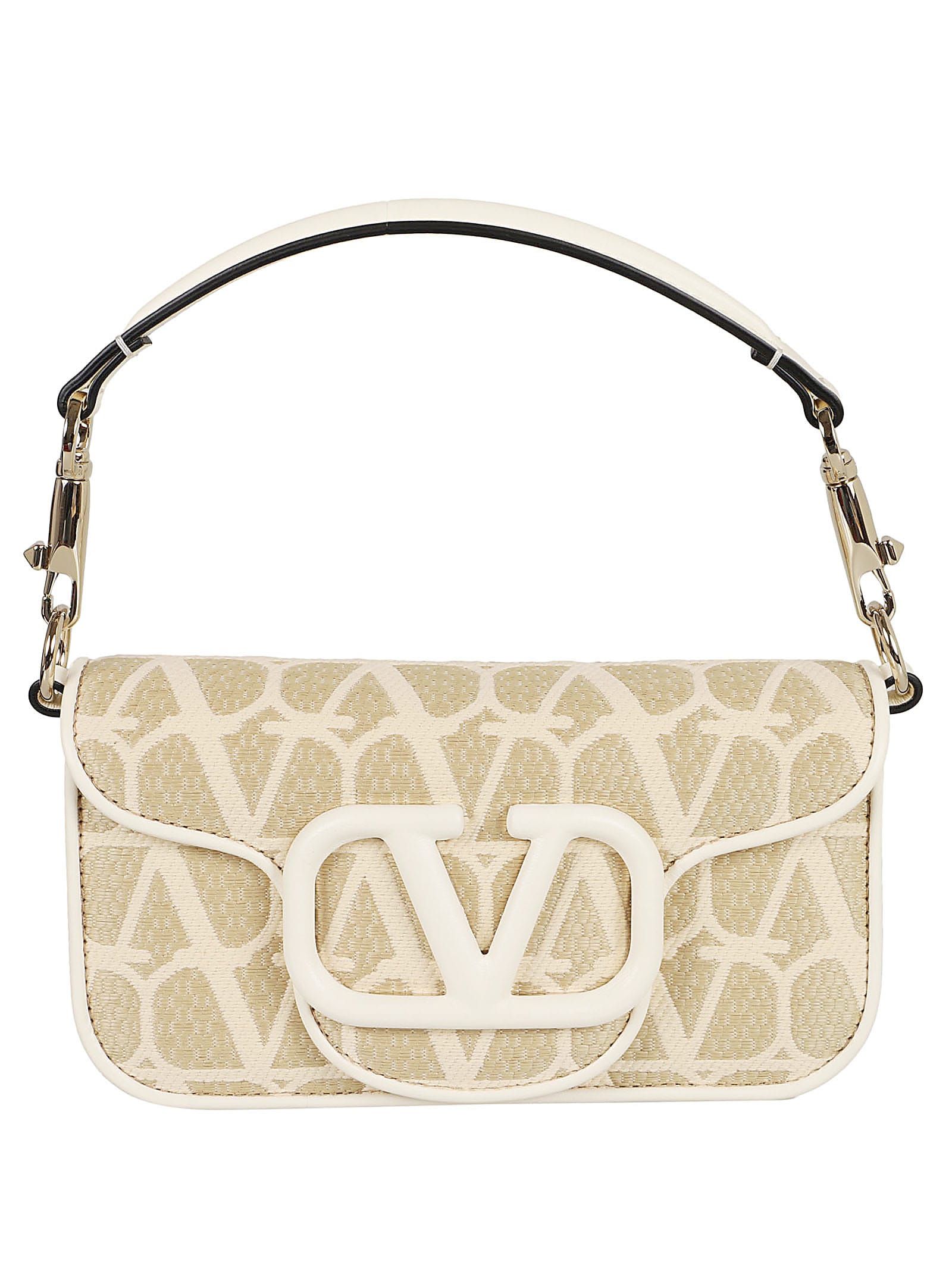 Shop Valentino Small Shoulder Bag Loco` In Naturale Ivory