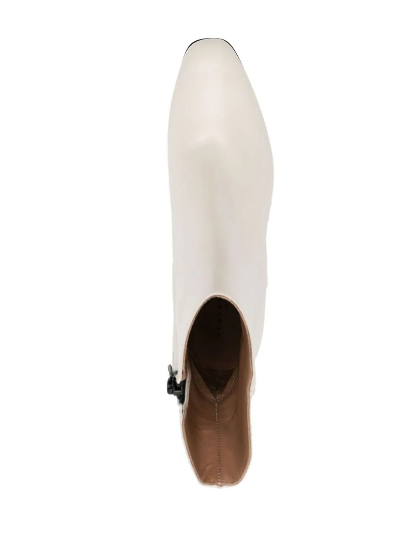 Shop Roberto Festa Bone White Calf Leather Allyk Ankle Boots